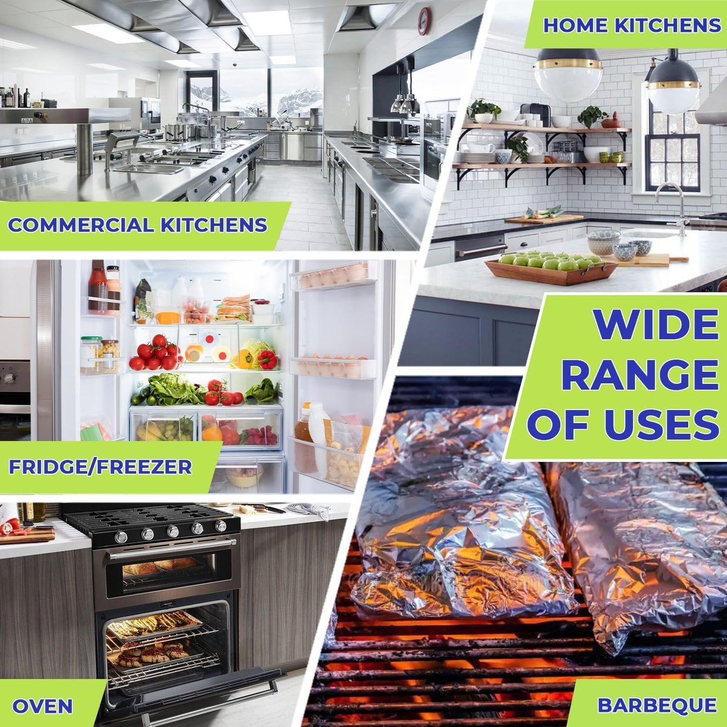 Aluminium Foil 12''x1000 Sq.Ft for Food, Heavy Duty Tin Foil Roll, Non-Stick Disposable Food Wrapping for Restaurant,BBQ,Roasting