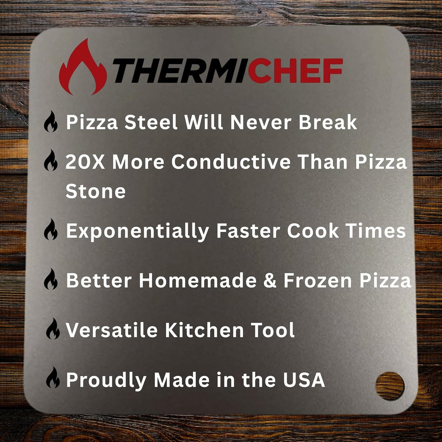 14" by 14" Pizza Steel (1/4" Thickness) - Multipurpose Cooking Steel for Ovens & Grills - Made in the USA