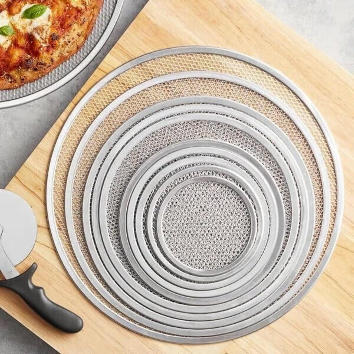 19-inch Aluminum Pizza Screen | Commercial Grade Pizza/Baking Screen for Oven | Pizza Baking Tray for Home And Restaurant | Round, Aluminum, 19-inch [1PK]