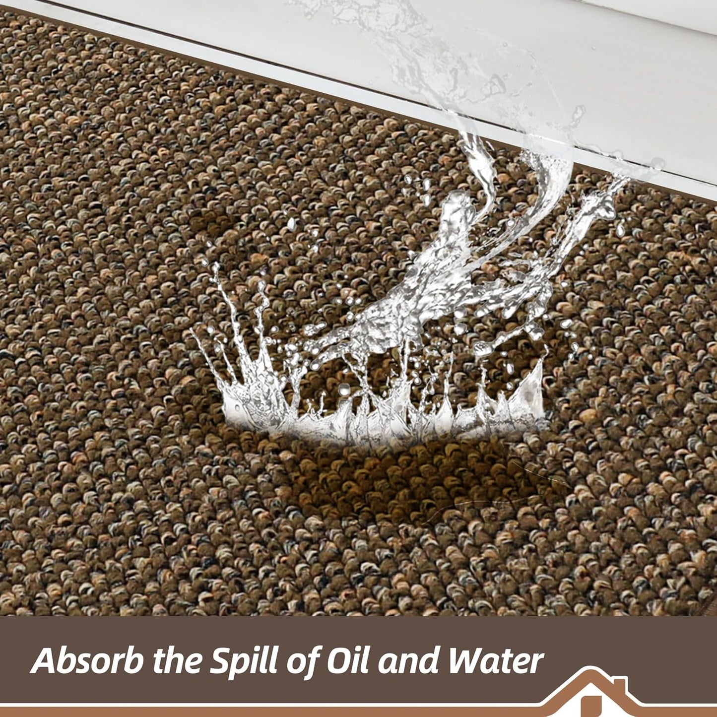 BEQHAUSE Kitchen Rugs 32"x48", Non-Slip Kitchen Mats for Floor, Super Absorbent and Stain Resistant Kitchen Rugs, Machine Washable Rugs for Kitchen, Hallway, Laundry & Sink, Brown