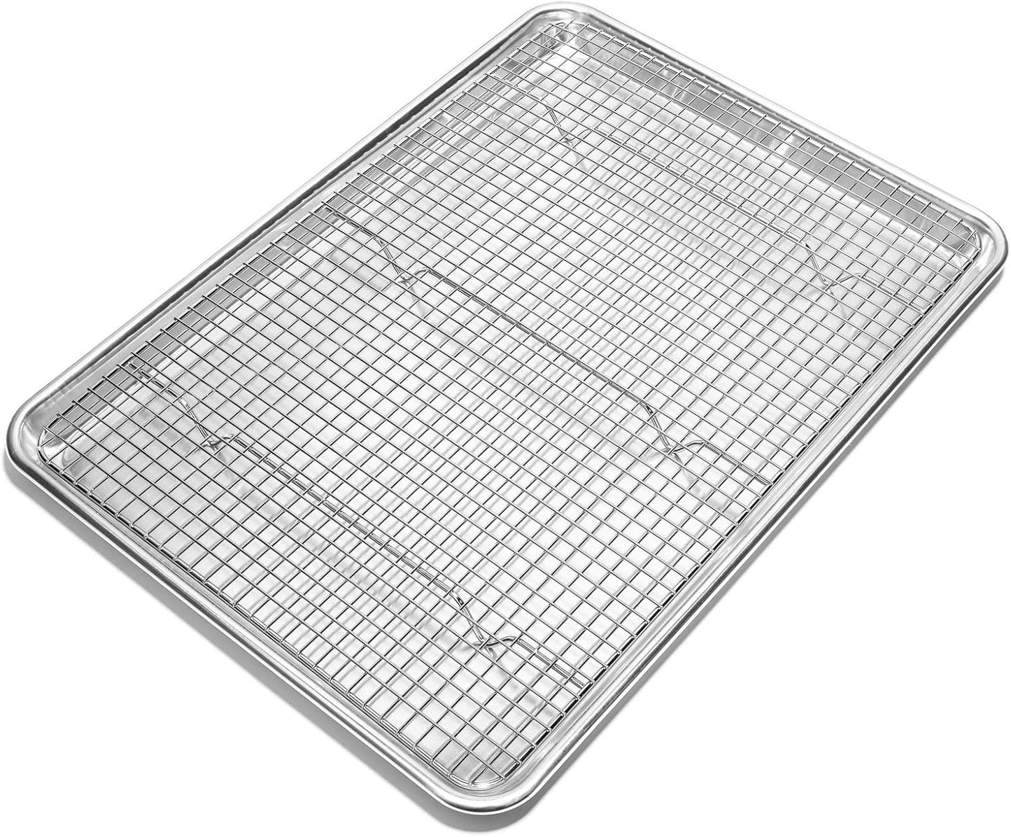 Last Confection (Set of 2) Stainless Steel 12" x 17" Baking & Cooling Racks (Fits Half Sheet Pan) - Cookie Baker's Oven Wire Rack