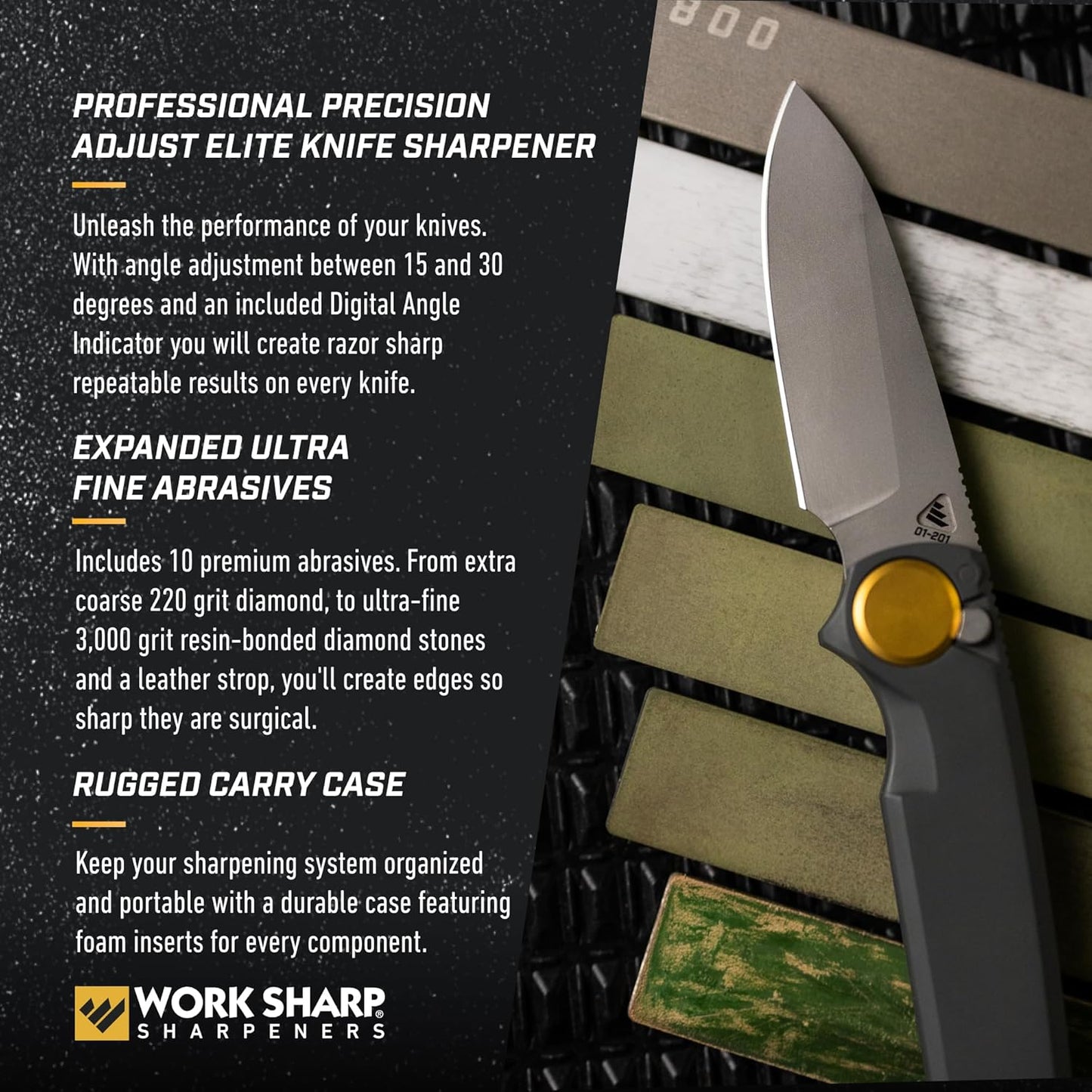 Work Sharp Professional Precision Adjust Elite Knife Sharpener Kit, Sharpen Every Knife You Own