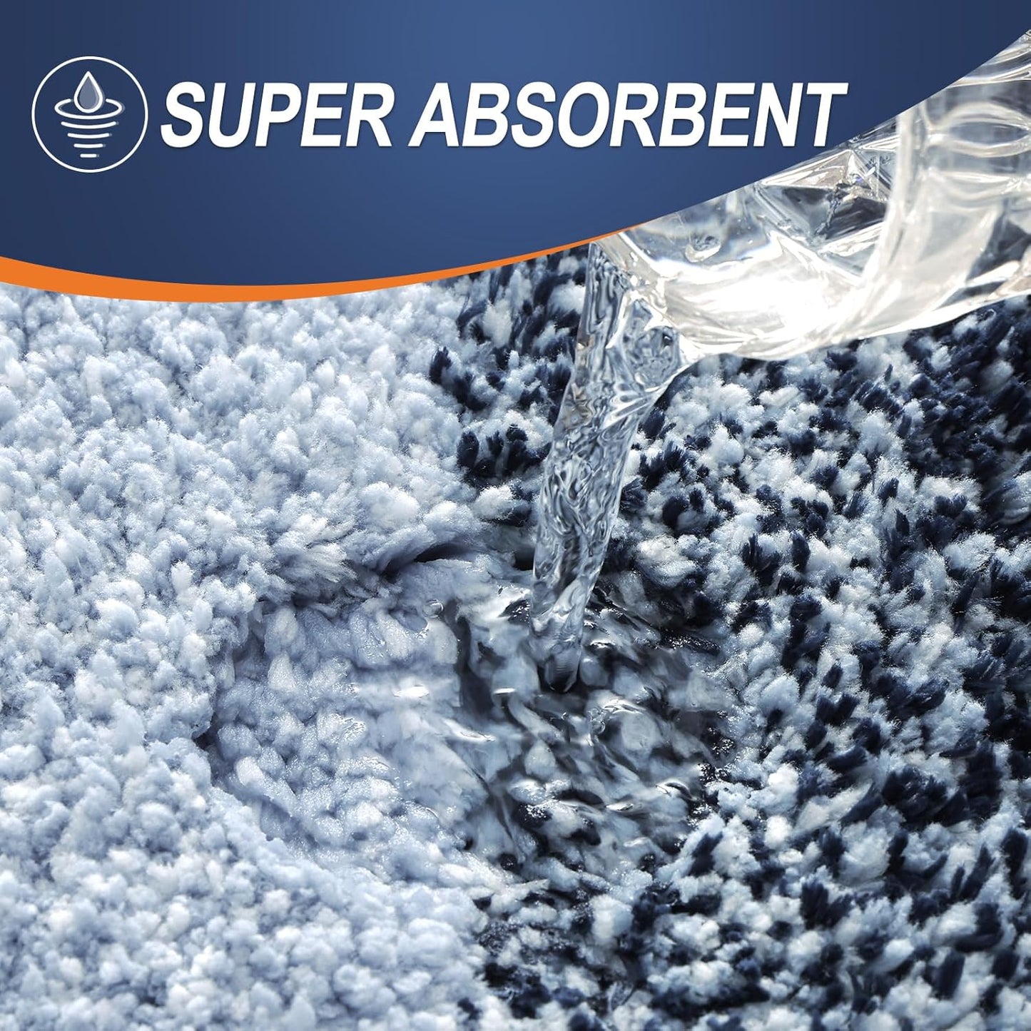 OLANLY Bathroom Rug Mat 44x24, Extra Soft and Absorbent Microfiber Bath Rug, Non-Slip Plush Shaggy Bath Carpet Runner, Machine Wash Dry, Bath Mats for Bathroom Floor, Tub and Shower, Navy Blue