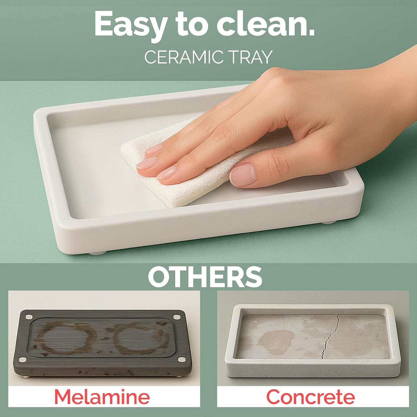 Vine Creations Glass Soap Dispenser Set, Kitchen Soap Dispenser Set with Ceramic Tray, 16 oz Dish Soap and Hand Soap Dispenser Set with Stainless Steel Pump Decor (White Bottle/Brushed Brass)