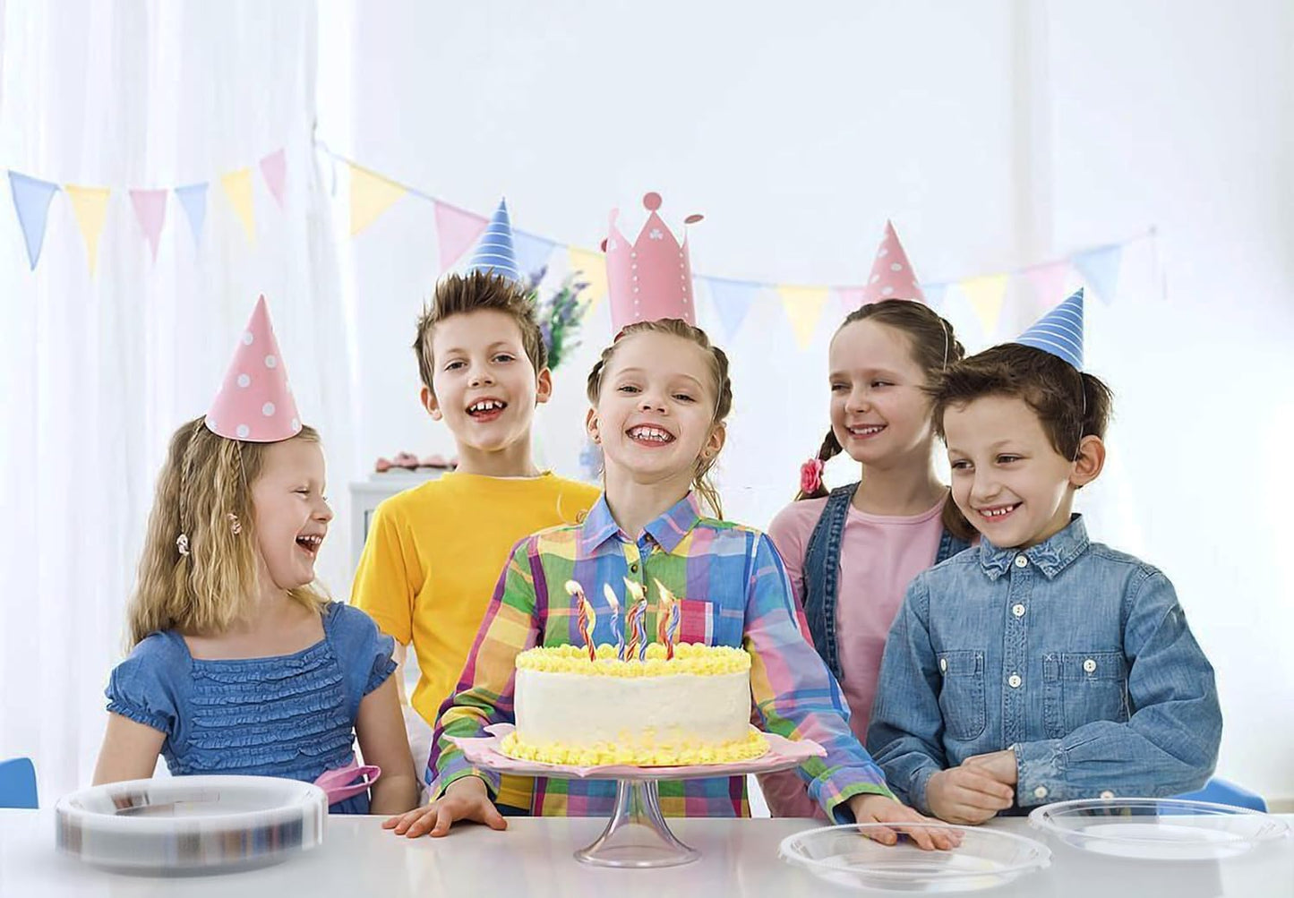 Exquisite Party Solids Clear Plastic Plates For Party 9" Clear Disposable Plates Heavy Duty Supplies 100 Pcs Plastic Dinnerware Sets Heavy Duty 350 GSM Disposable Dinnerware Set