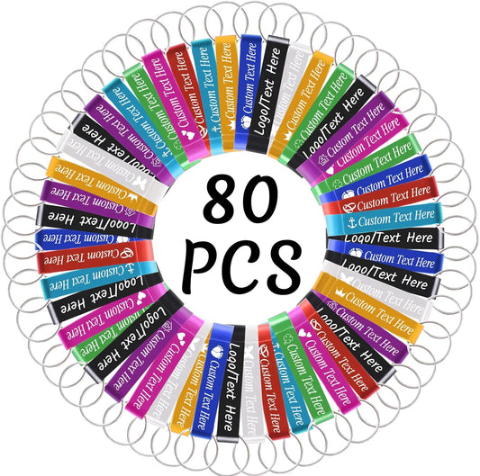 80PCS Personalized Bottle Opener Keychain Bulk Custom Beer Bottle Opener with Logo Text Engraved Wedding Bottle Opener Favors Customized Gifts for Guests Baby Shower Birthday Party-Assorted