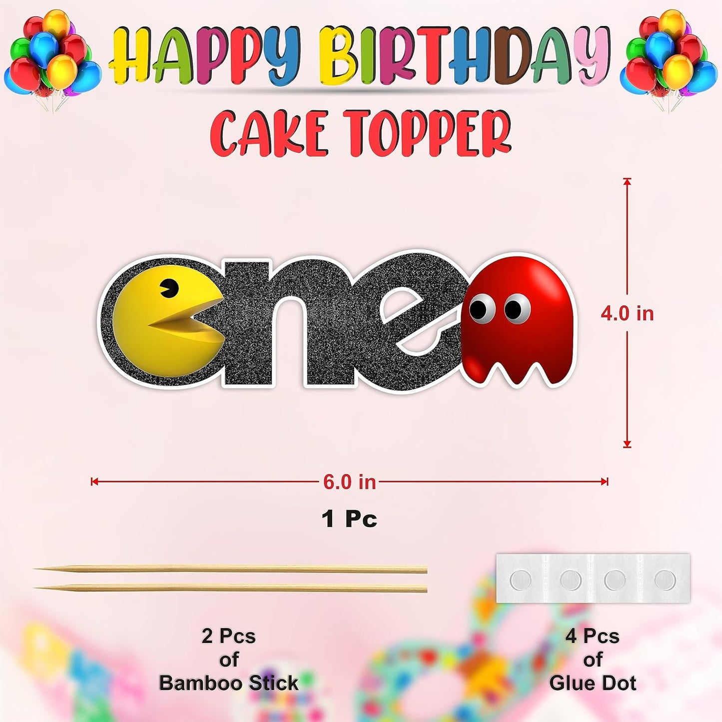 Seyal® Pacmn Ghost One Cake Topper