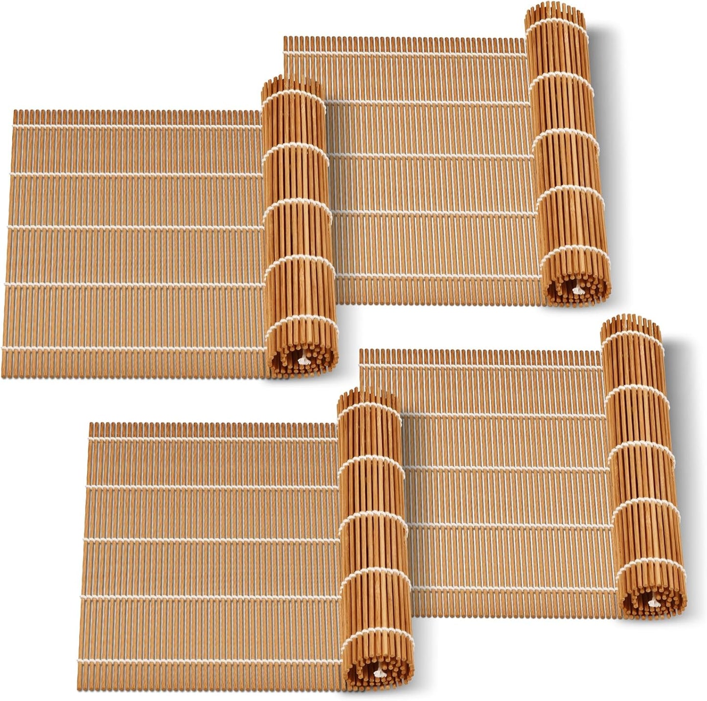 9.5"x9.5"Bamboo Sushi Rolling Mat,kimbap roller(4 PCS)