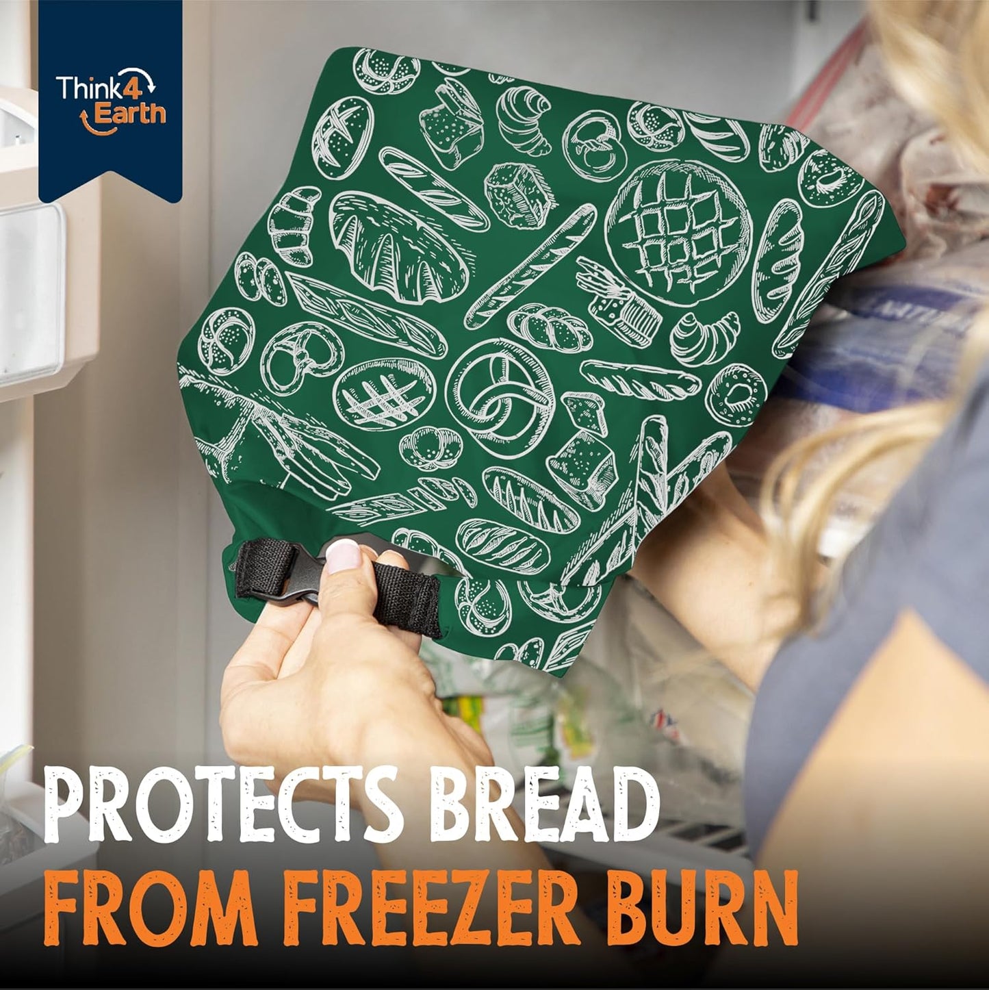 THINK4EARTH® Premium Brown Reusable Bread Bags for Homemade Bread – Durable & Washable (2 Pack)