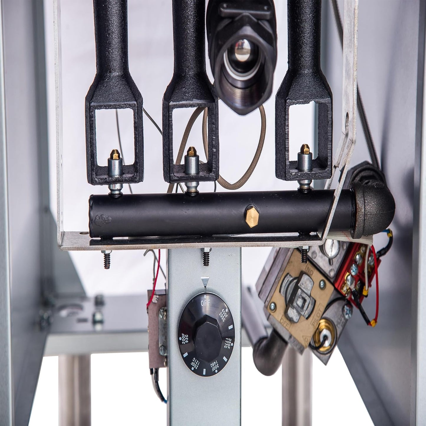 CLIVIA Gas Deep Fryer, Commercial Floor Natural Gas Fryer with 2 Baskets, 40 lb. Capacity with 3 Burners, Total 90,000 BTU Gas Powered Fryer for Restaurants