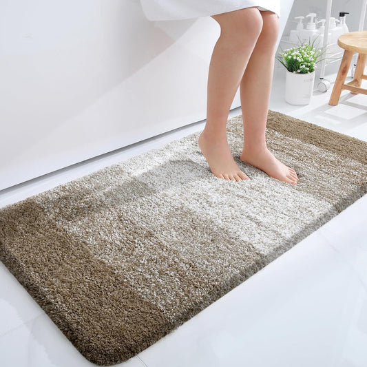 OLANLY Bathroom Runner Rugs 47x24, Extra Soft Absorbent Microfiber Bath Rugs, Rubber Backing, Quick Dry, Machine Washable Bath Mats for Bathroom Floor, Tub and Shower, Home Decor Accessories, Coffee