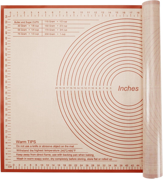 Silicone Pastry Mat 36x24 Inch Nonstick Baking Mat Perfect for Dough, Pastry Board, Dough Rolling, Kneading Board, Pie Crust, Fondant, Pasta/Pizza, Kitchen Counter Mat