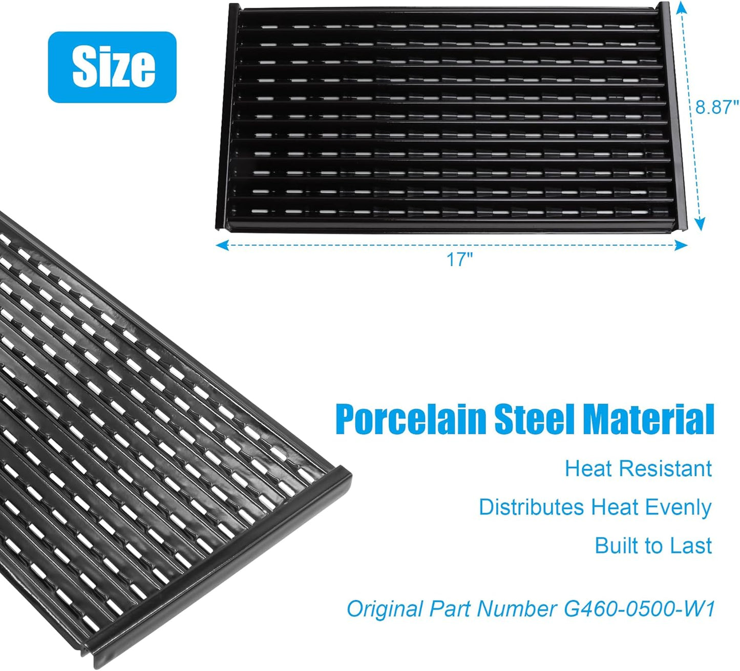 Grill Replacement Parts for Charbroil Performance TRU-Infrared 450 3 Burner 463370719 463371719 463280019,17" Emitter Plates Heat Tent Plates and Grill Burners for Charbroil G466-2500-W1