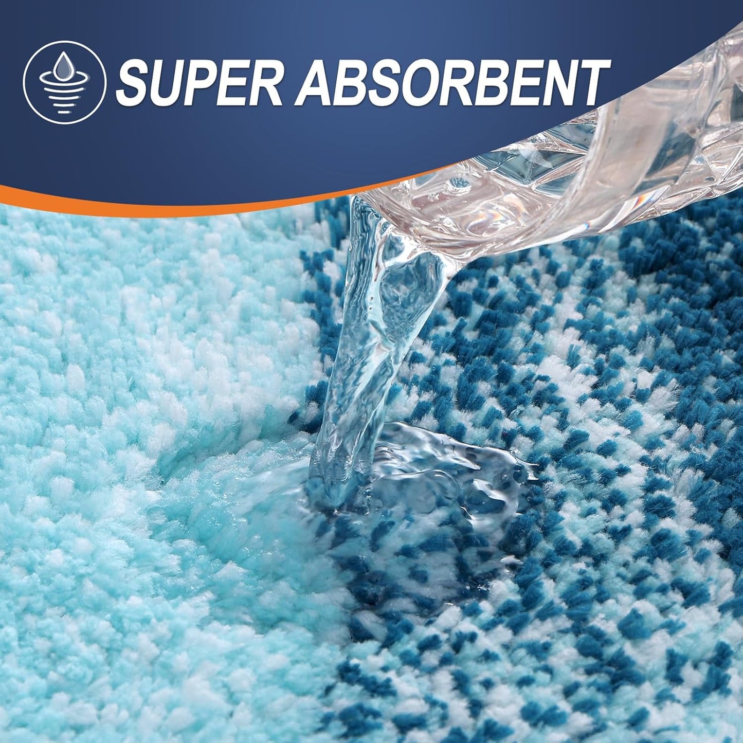 OLANLY Bathroom Rugs Mat 24x16, Extra Soft Absorbent Microfiber Bath Rugs, Rubber Backing, Quick Dry, Washable Bath Mats for Bathroom Floor, Tub and Shower, Home Decor Accessories, Peacock Blue