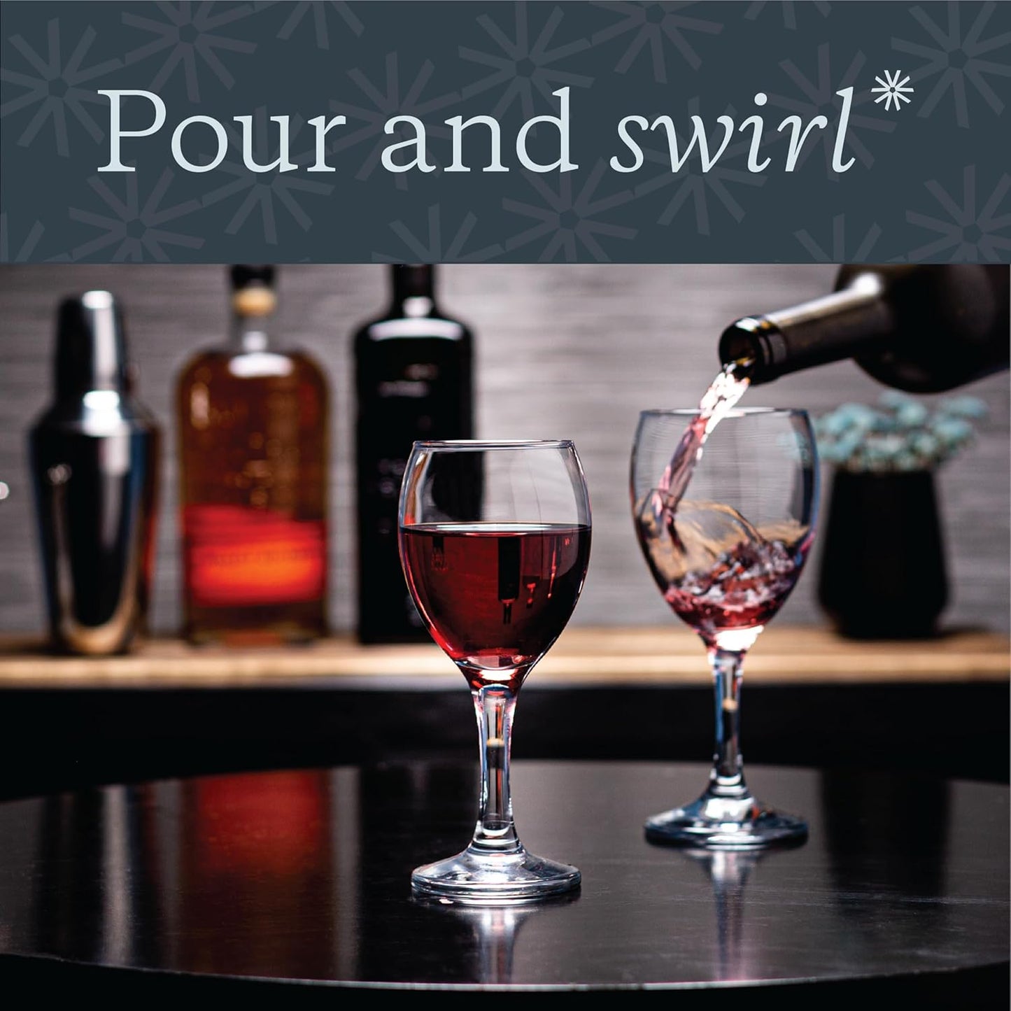 Vikko 8.5 Ounce Small Wine Glasses, Set of 6, Clear Glass, Durable Stem, Dishwasher Safe