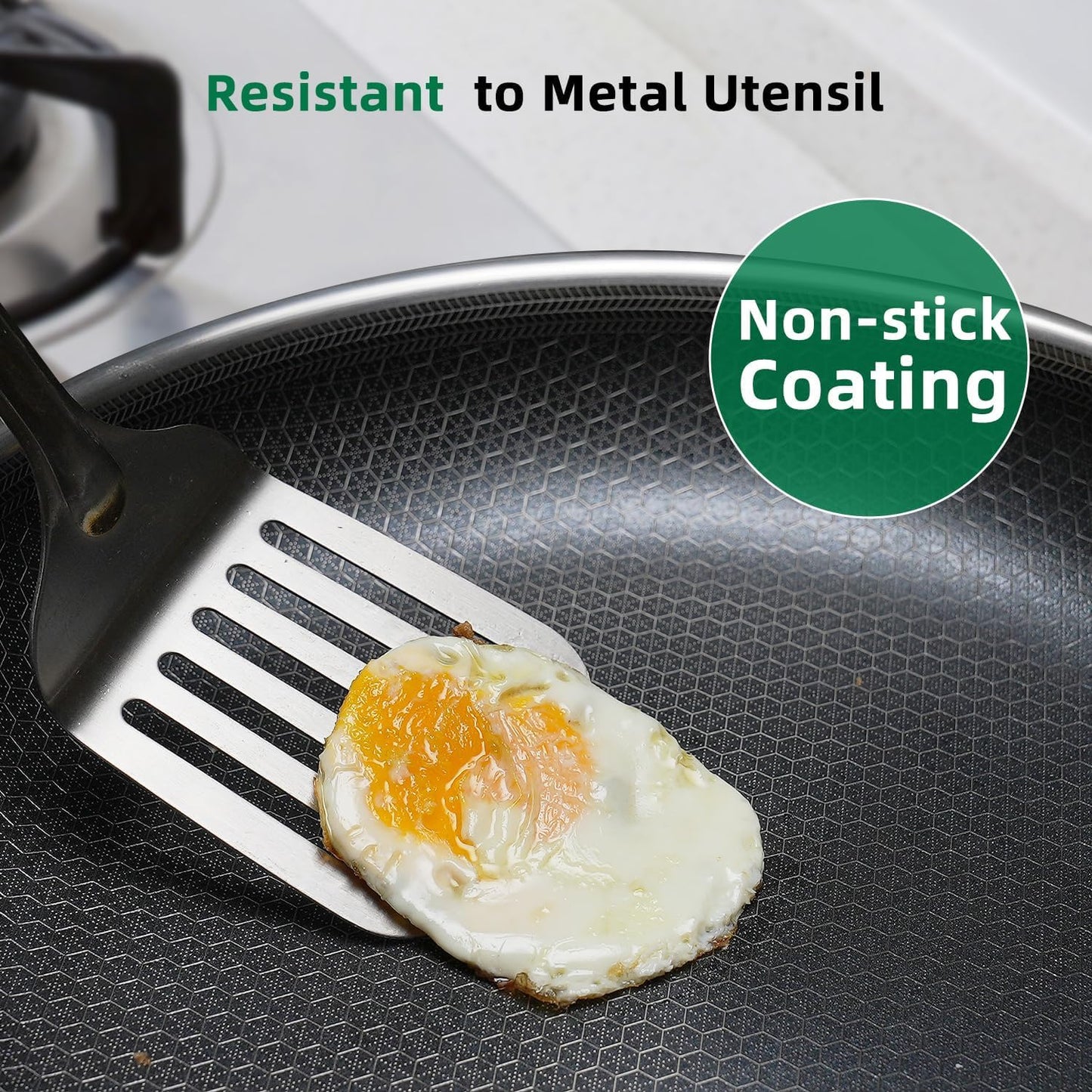 MOMOSTAR Hybrid Nonstick 6-Piece Frying Pan Set, 8, 10 and 12-Inch Cookware Sets with Tempered Glass Lids, Dishwasher & Oven Safe, Induction Ready, Compatible with All Cooktops