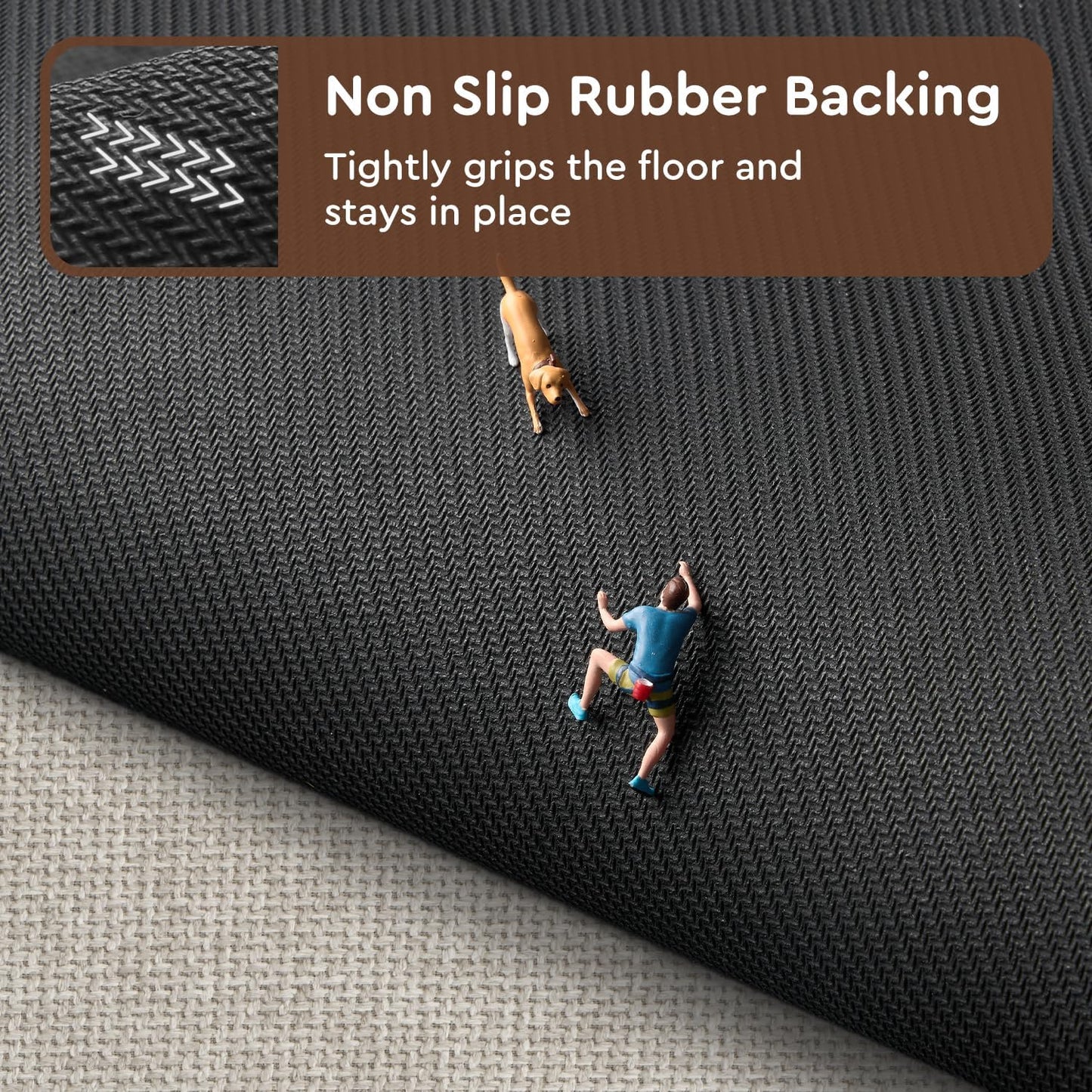 tchdio Kitchen Mats for Floor, Rubber Backed Kitchen Rugs Non Slip Washable, Superior Absorbent Kitchen Runner Rug Easy to Clean, Comfort Kitchen Floor Mat Front of Sink (Light Beige, 20" × 32")