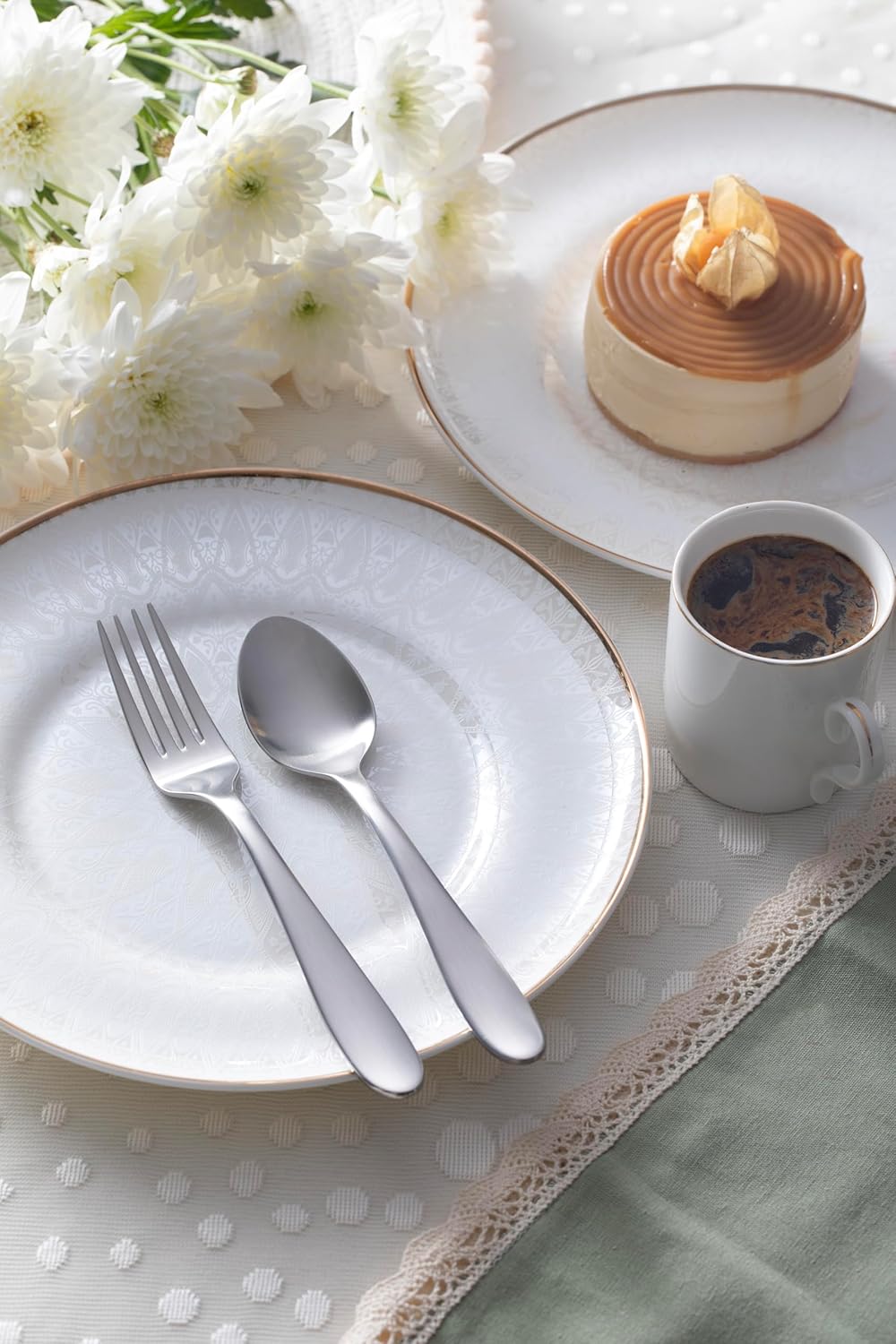 Matte Silverware Set, 18/10 Stainless Steel Satin Flatware, Modern Brushed Finish Cutlery, Dishwasher Safe & Durable, Built to Last (40-Piece, Razzoli)