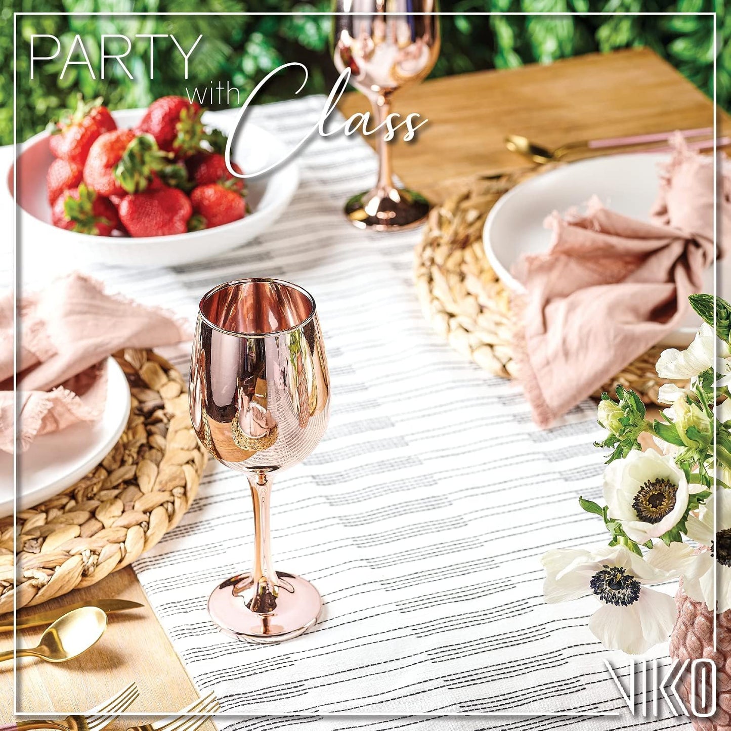 Vikko Décor Wine Glasses, Light Gold Wine Glass, 14 Oz Fancy Wine Glasses With Stem For Red And White Wine, Thick And Durable Wine Glass, Dishwasher Safe, Set Of 6