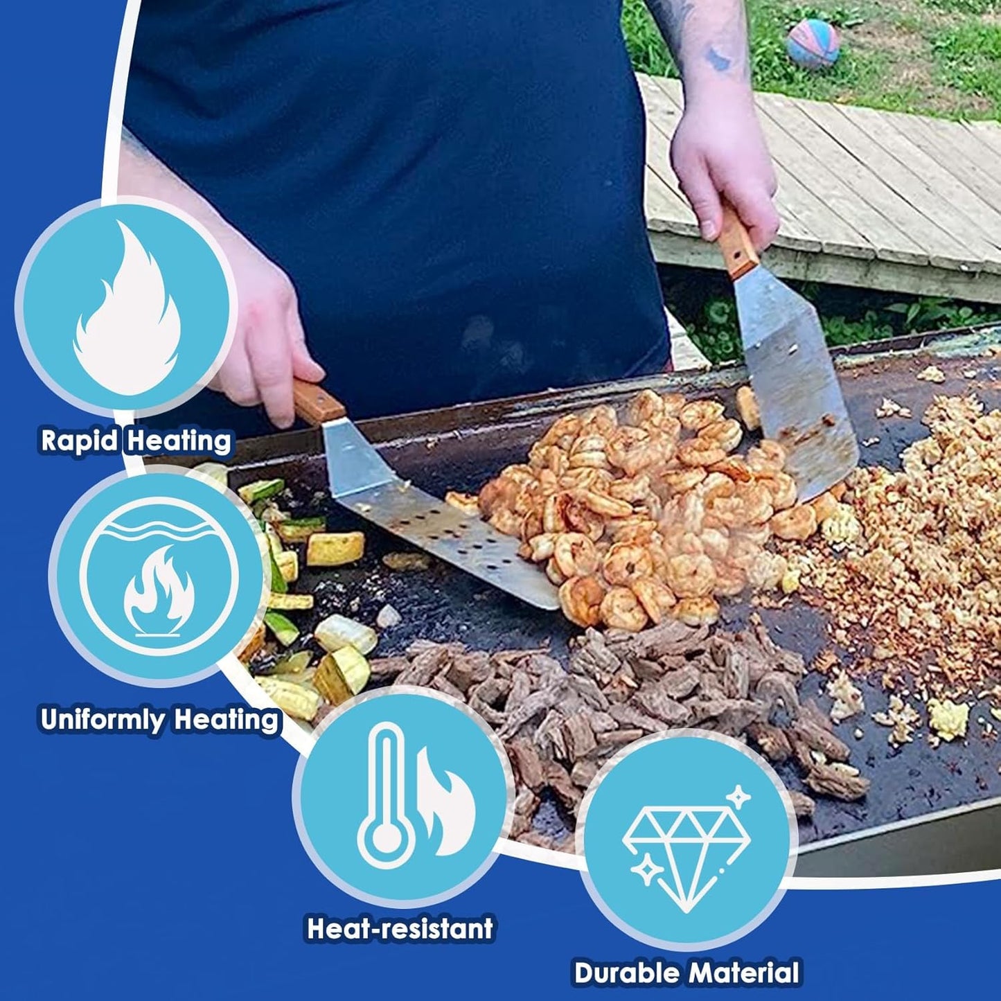 SafBbcue 36 inch Griddle Replacement Top for Blackstone 36" 4 Burner Griddle Grill, Blackstone 36 inch Grill 1554 1565 1841 2149 1836 1984 Replacement Top, Heavy-duty Steel