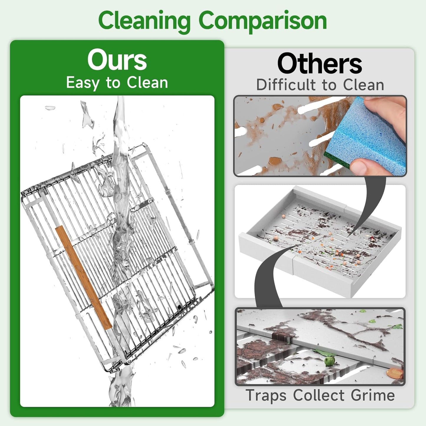 Adjustable Pull Out Shelves for Kitchen Cabinet, Expandable Pull Out Drawders for Cabinets, Pull Out Cabinet Organizer Roll Out Drawers, Stainless Steel, Cabinet Width 16.2" - 26.2", 1 Pack