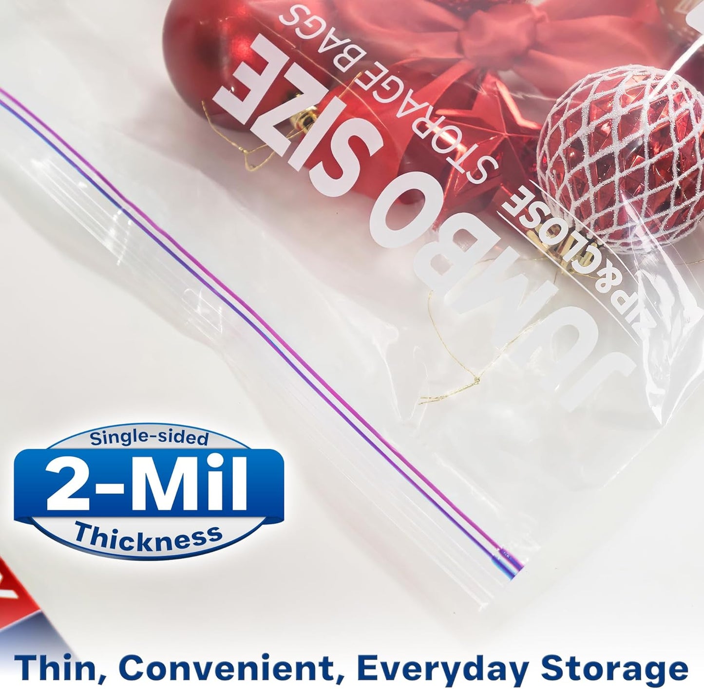 Large Storage Bags, 24"x32" Jumbo Plastic Bag, BPA Free, 20 Gallon 3XL Zipper Lock Baggies for Clothes Pillow Travel Moving - 50 Mega Bags