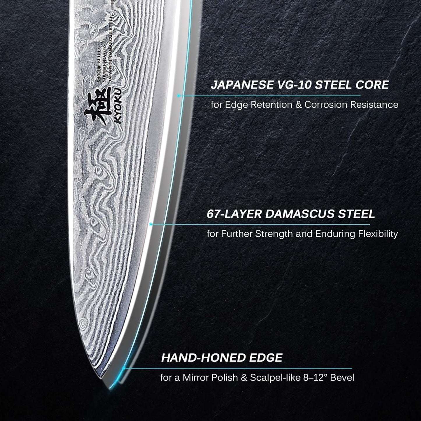 KYOKU Paring Knife - 3.5" - Shogun Series - Japanese VG10 Steel Core Damascus Blade - with Sheath & Case