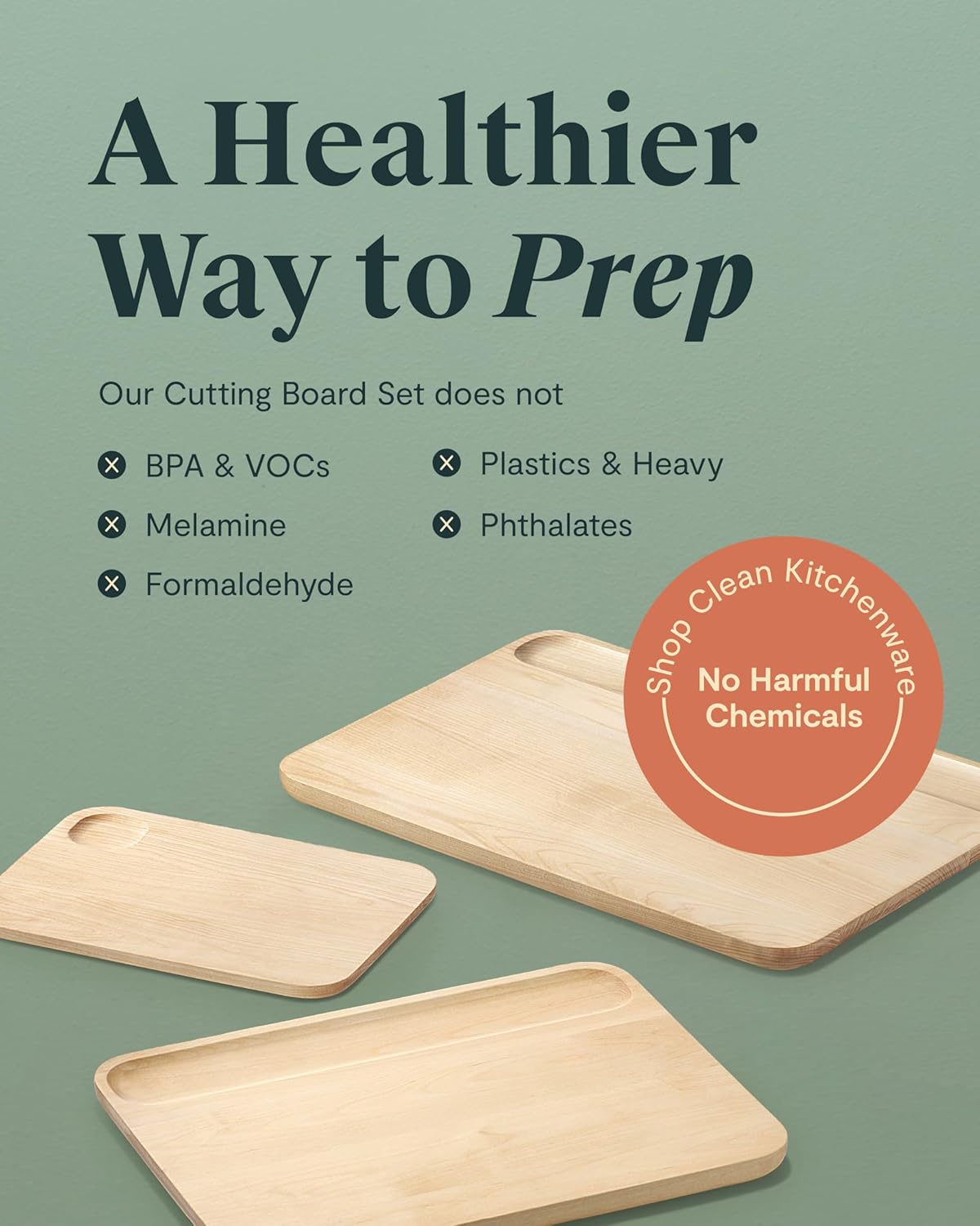 Caraway Cutting Board - Large (17 x 12”) - Double Sided Wood Cutting Board - Made From FSC-Certified Birch Wood - Food-Safe Mineral Oil & Wax Finish