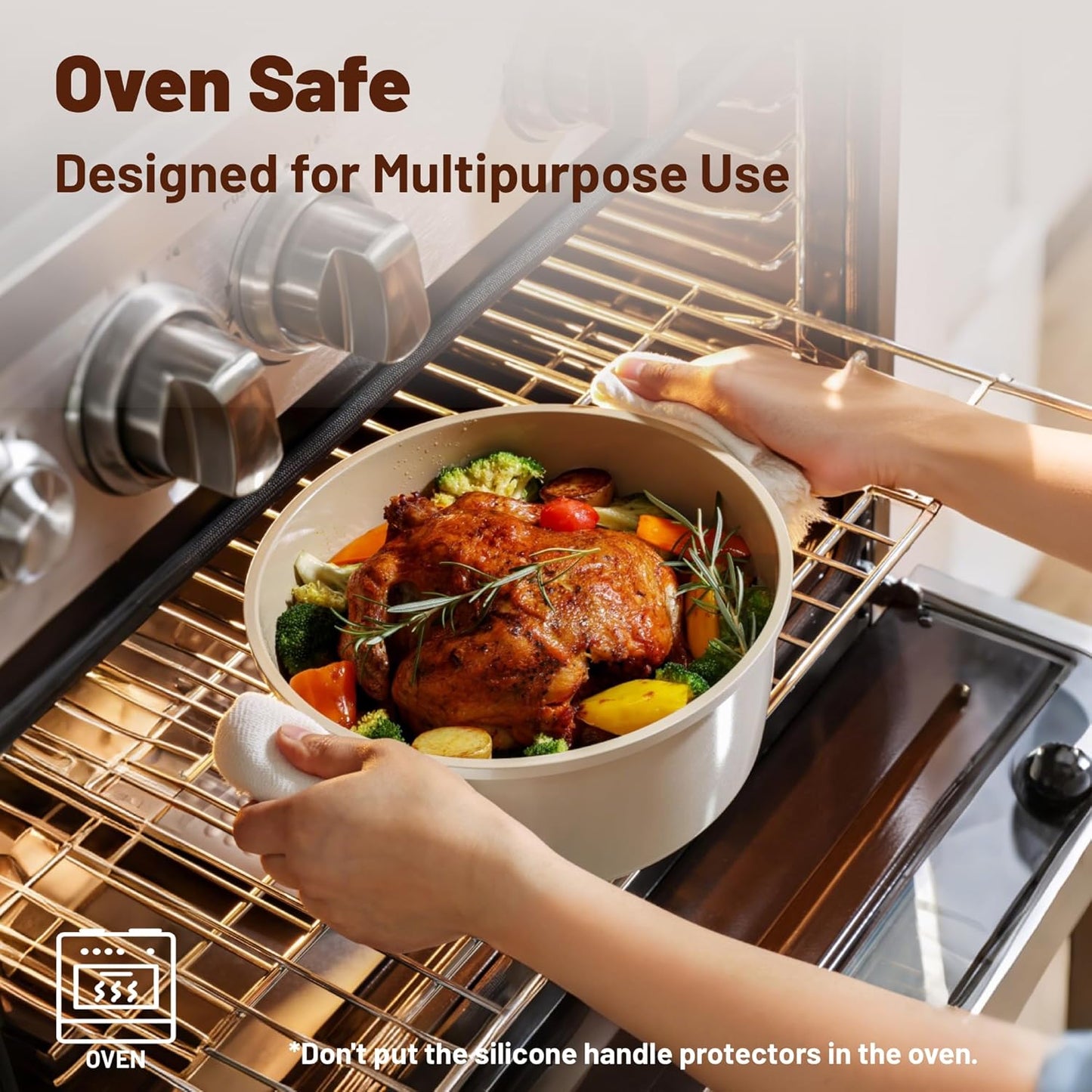 SENSARTE Ceramic Nonstick Cookware Set, Non-toxic Healthy Pots and Pans Set Ceramic Coated Kithchen Cooking Set, Free of Intentionally Added PFAS/PTFE, Dishwasher&Oven Safe Induction Compatible, 13pcs