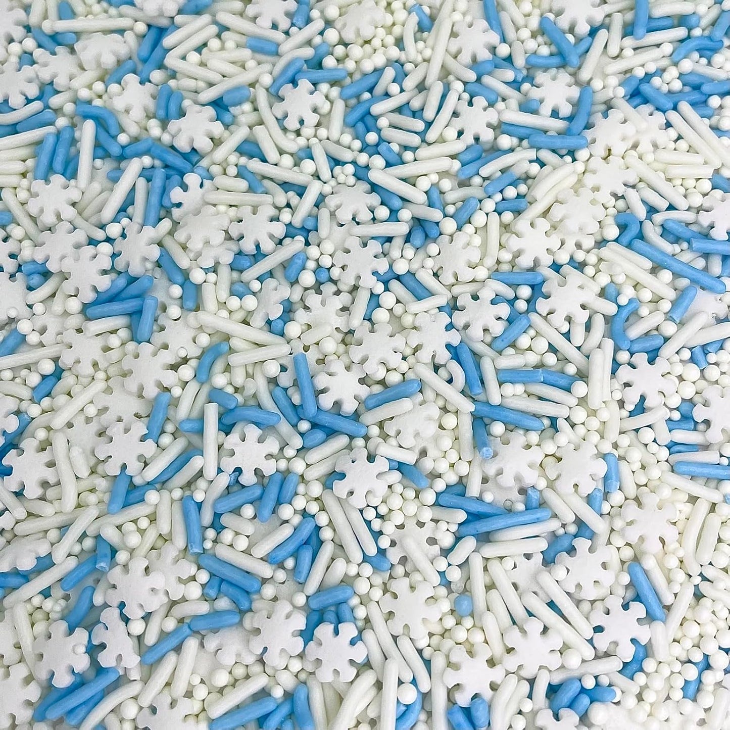 Manvscakes, Natural Sprinkles, No Artificial Dyes, Snowflake Edible Sprinkles, Holiday Cake Decorations, Dessert, Cookies, 3 ounces, Christmas Sprinkles, Winter Baking, Gluten Free, Blue Sprinkle