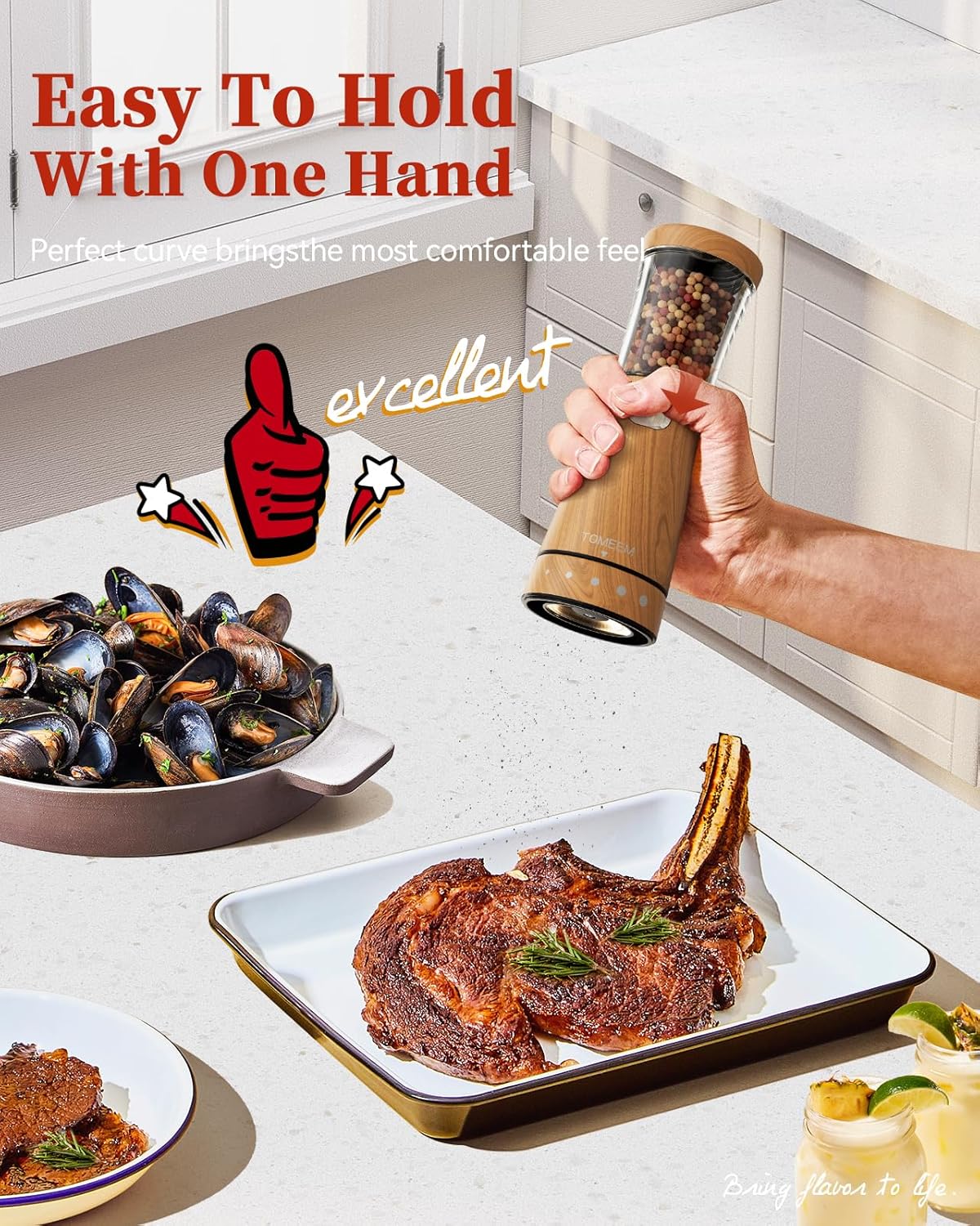 Electric Salt and Pepper Grinder Set with Storage Base, Stainless Steel Rechargeable Salt and Pepper Grinder Set with 4.5 oz Large Capacity, 1.8" Wide Mouth, Adjustable Coarseness, Ideal for Kitchen