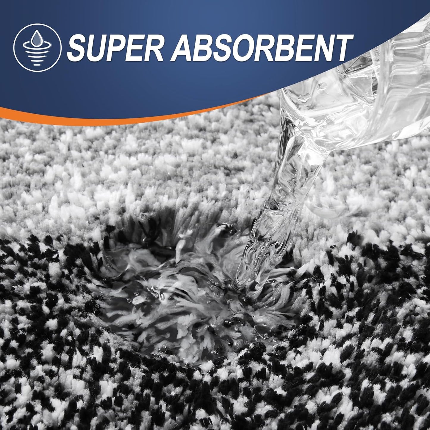 OLANLY Bathroom Runner Rugs 47x17, Extra Soft Absorbent Microfiber Bath Rugs, Rubber Backing, Quick Dry, Machine Washable Bath Mats for Bathroom Floor, Tub and Shower, Home Decor Accessories, Black