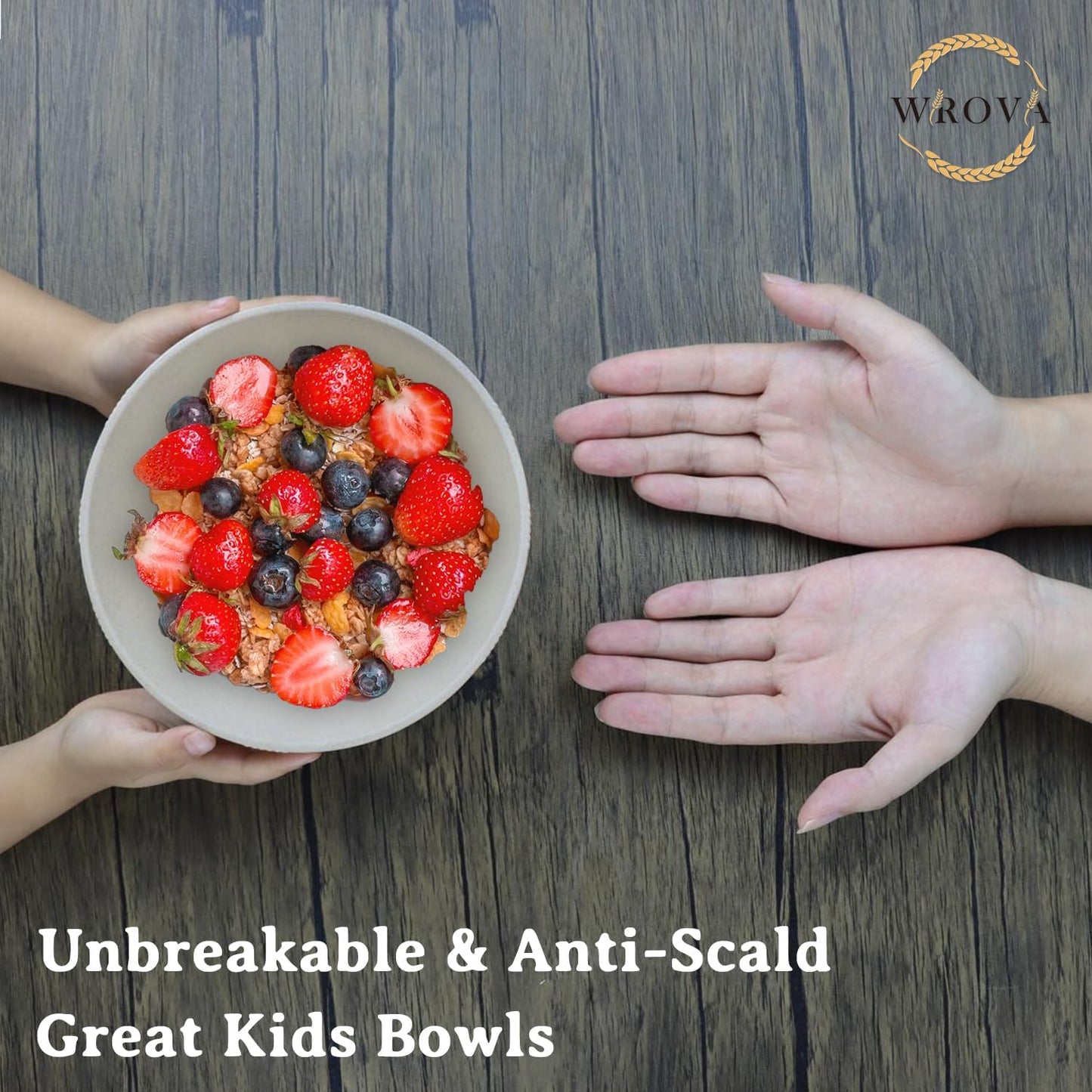 Wheat Straw Bowl Sets with Textured Pattern,6 PCS Unbreakable Cereal Bowl 36 OZ,Microwave and Dishwasher Safe Bowls,Soup Bowl Sets BPA Free for Salad (Beige