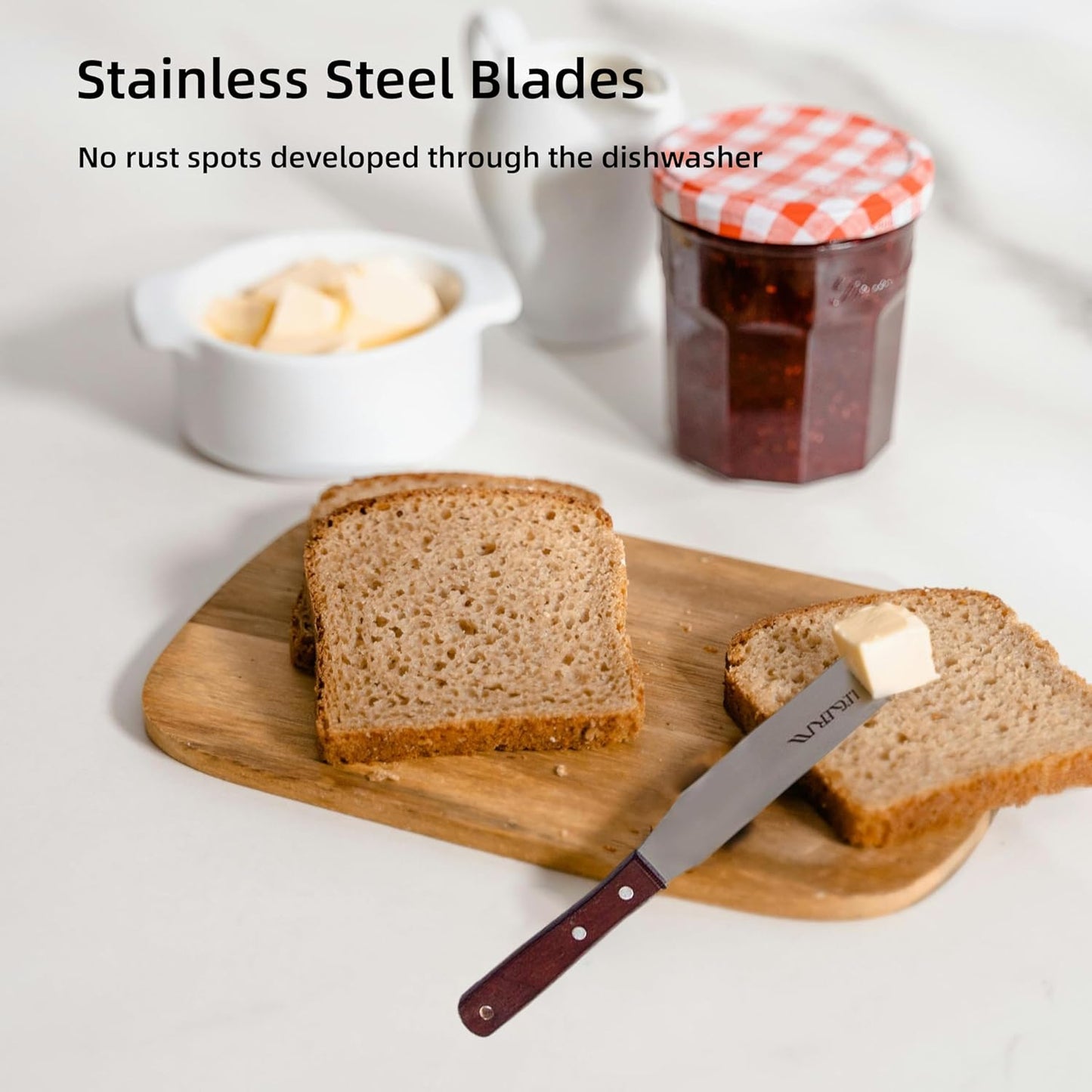 Straight Icing Spatula Stainless Steel Baking Set of 6", 8" & 10" Wooden Handle Cake Decorating Frosting Spatulas