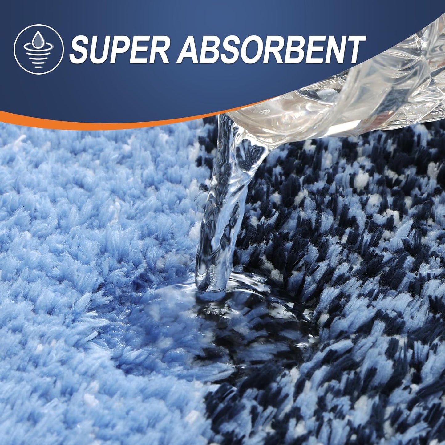 OLANLY Bathroom Runner Rugs 59x20, Extra Soft Absorbent Microfiber Bath Rugs, Rubber Backing, Quick Dry, Machine Washable Bath Mats for Bathroom Floor, Tub and Shower, Home Decor Accessories, Navy