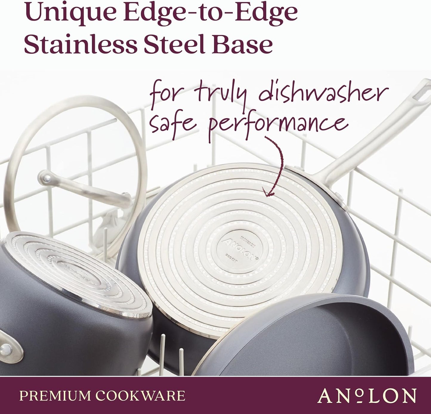 Anolon Accolade Forged Hard Anodized Nonstick Frying Pans/Skillet Set, 8 Inch and 10 Inch - Moonstone Gray