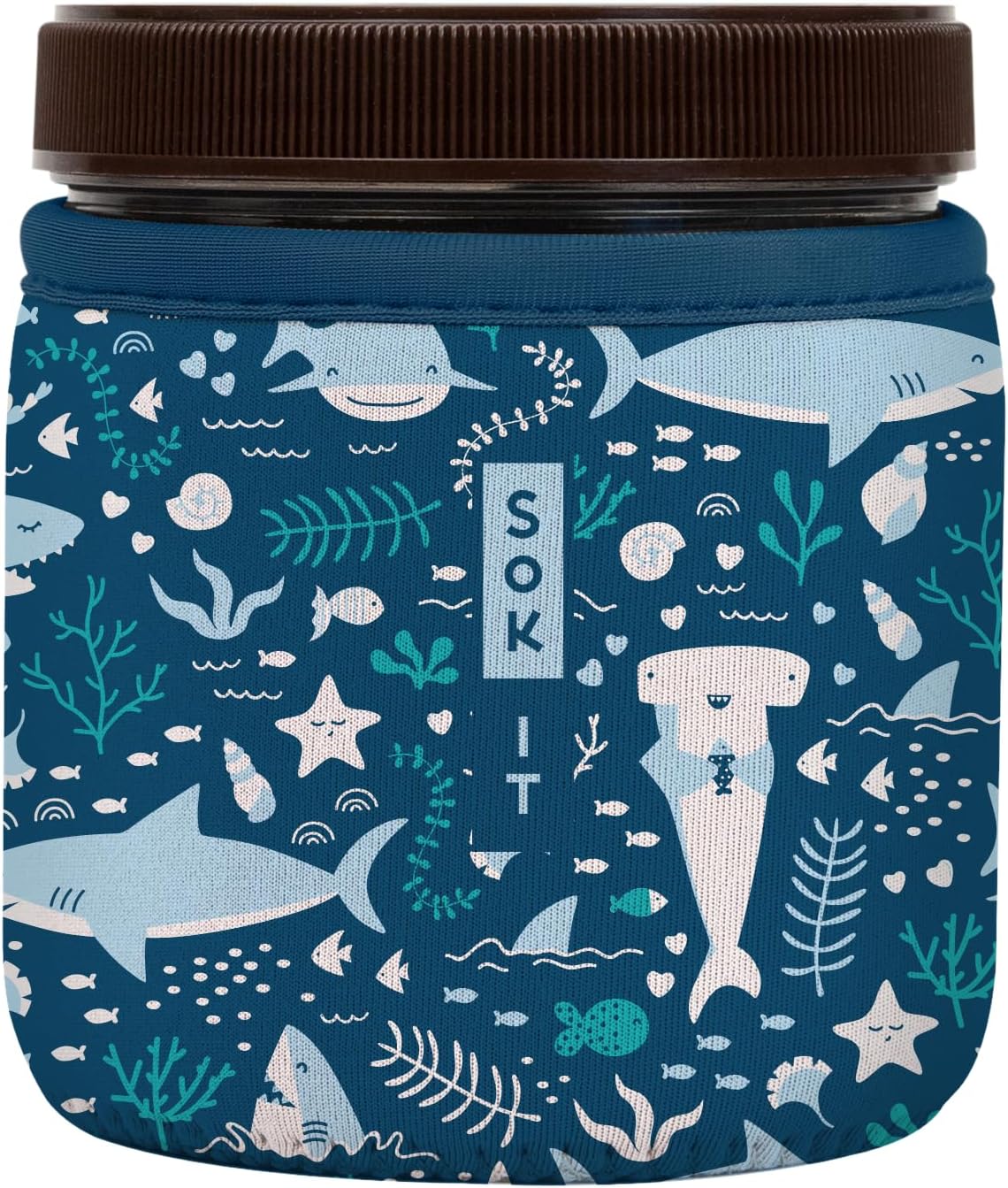 Sok It IceCreamSok Insulated Neoprene Cover (Happy Sharks, Straight Ice Cream Pints)