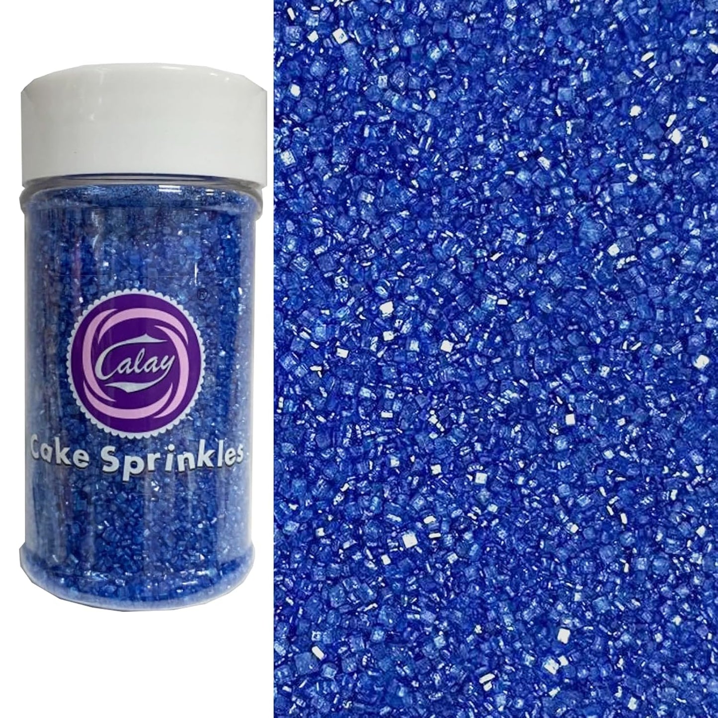 Sentovac Royal Blue Sanding Sugar for Baking Edible Sparkling Sugar Sprinkles Coarse Sugar Crystals for Baking Topping Cake Cookie Cupcake Topper Ice Cream Decoration Supplies 3.2 OZ