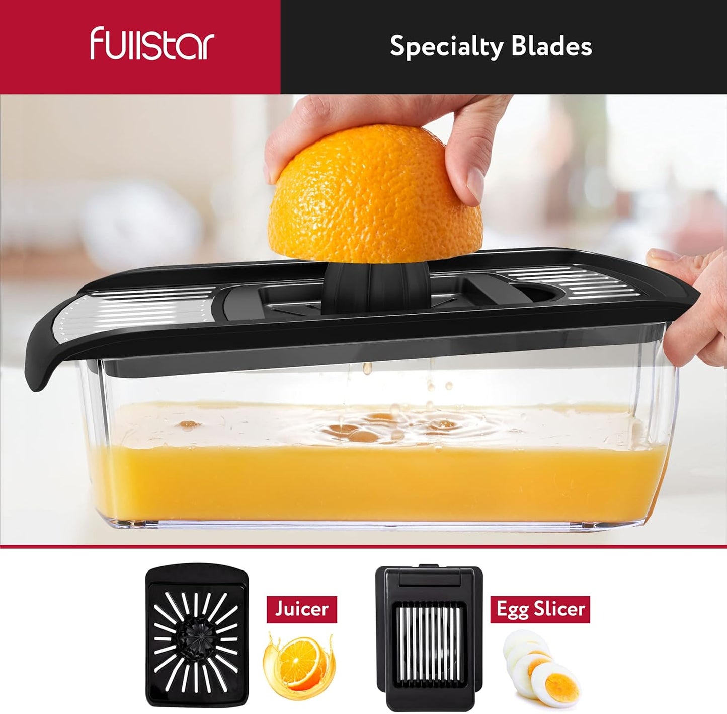 Fullstar Mandoline Slicer for Kitchen, Fruit Cutter, Cheese Grater, Cucumber Slicer, Veggie Spiralizer, Food Cutter & Kitchen Gadgets with Safety Glove (11 in 1, Stainless Steel)