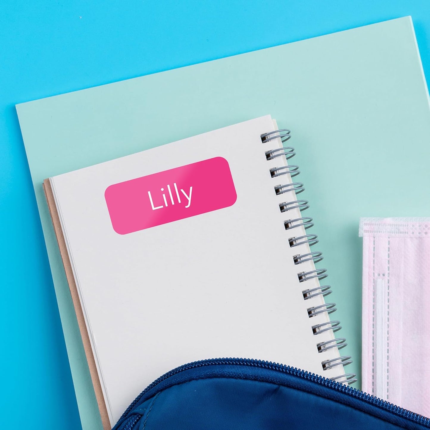 Personalized Name Labels (20 Labels) (2.5" × 1") Large Custom Name Stickers - Waterproof Name Labels for Kids, Toddlers and Parents