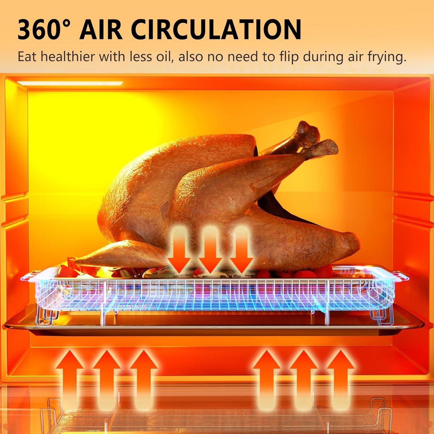 Air Fryer Basket for Oven, OPENICE 15.6" x 11.6" Large Air Fryer Tray and Pan with 30PCS Parchment Papers, Stainless Steel Oven Air Fryer Basket and Tray for Baking Grilling