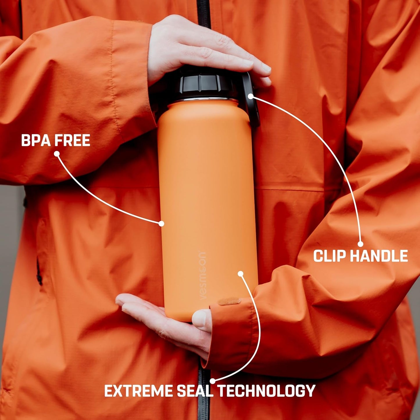 Vessence Tea Infuser Bottle - 32 Oz Insulated Loose Leaf & Fruit Infuser Bottle | Leak Proof with FlowSip Lid