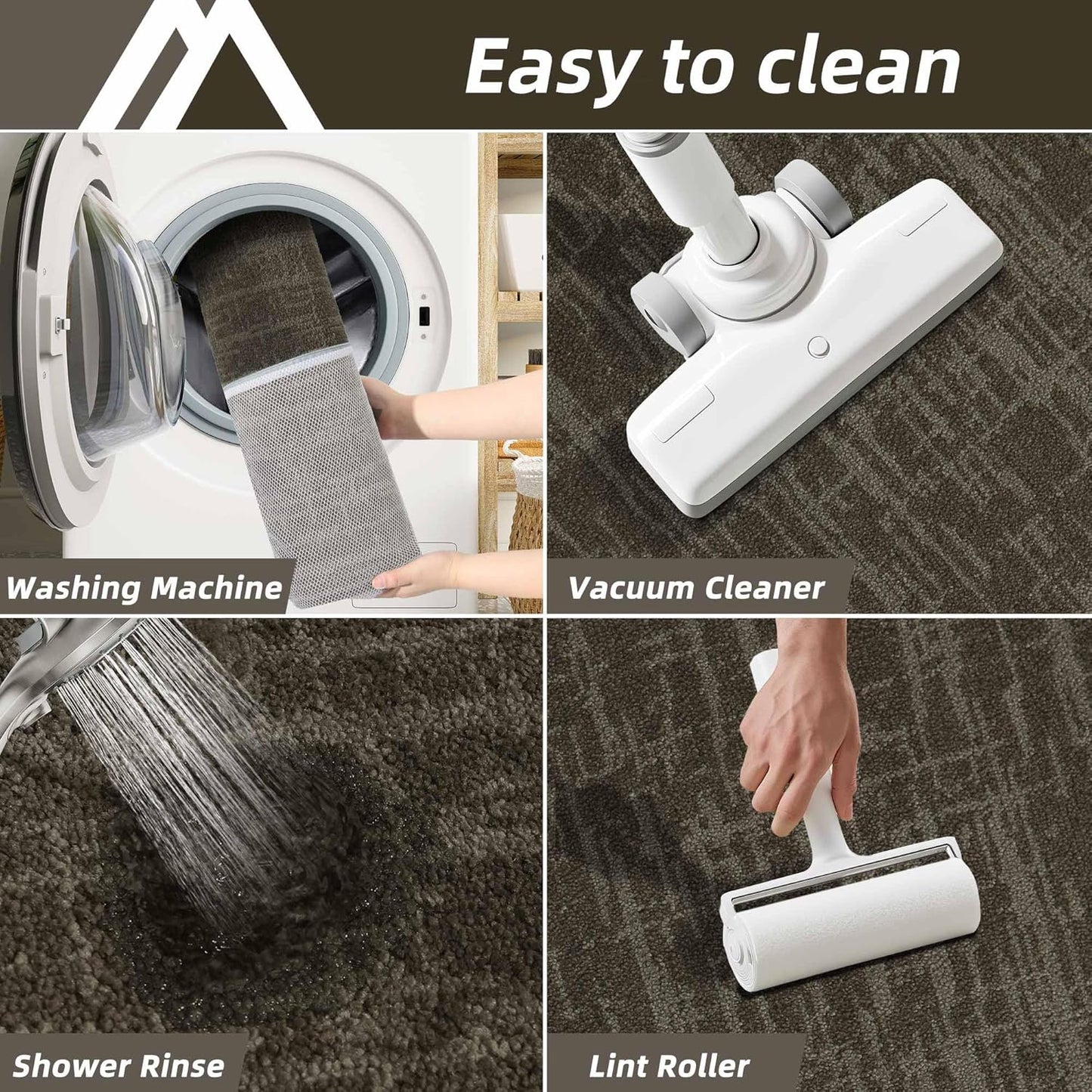 COSY HOMEER Kitchen Rugs 20"x32"+20"x48" Absorbent Soft Kitchen Mats for Floor Non Slip Kitchen Runner Rug Polyester Washable Kitchen Floor Mats for Sink Mat,Hallway,Laundry,Brown