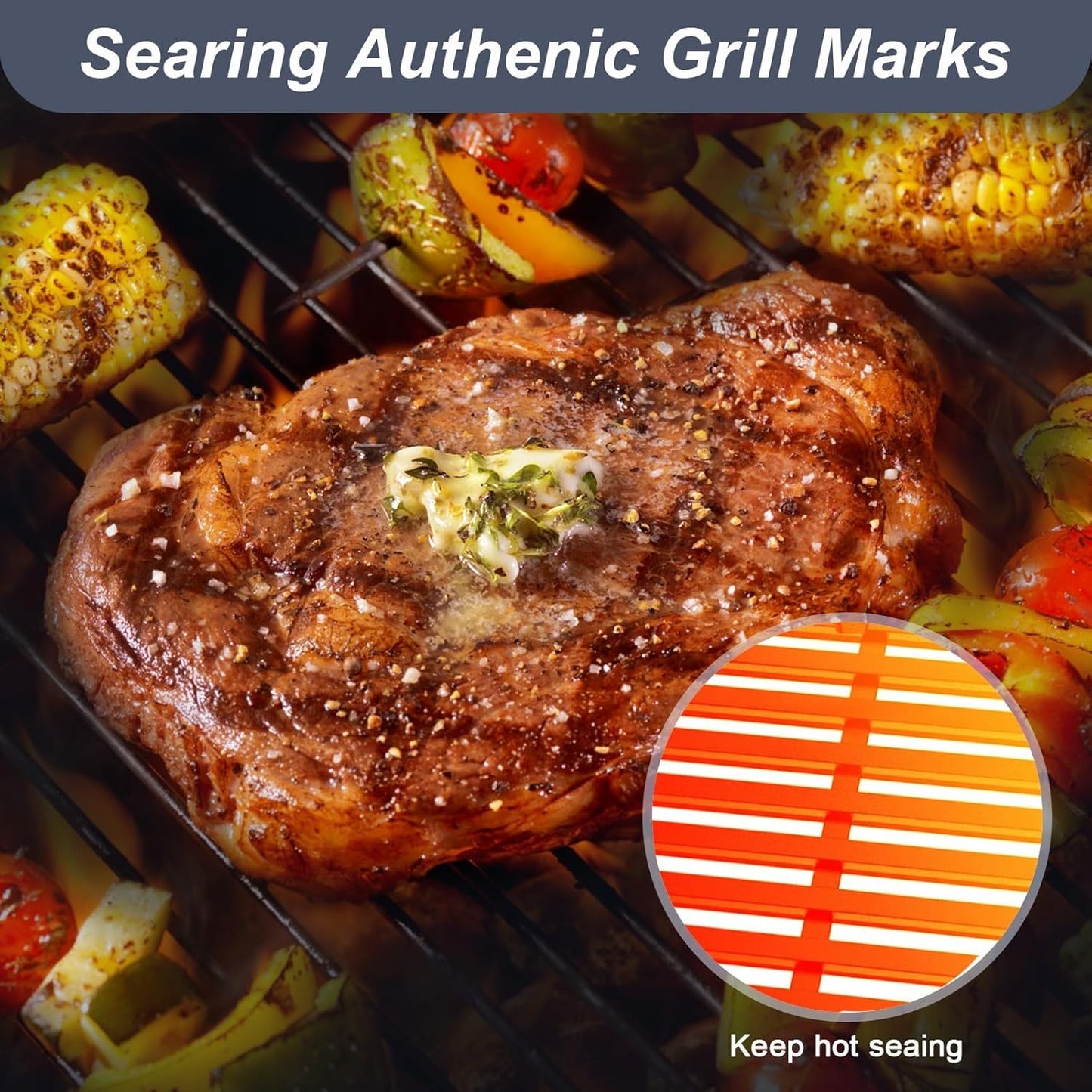 Uniflasy 19.5" Grill Parts for Weber Genesis Grill Grates for Weber Genesis 300 Series E310 E320 E330 S310 S320 S330 EP310 Cast Iron Cooking Grates Replacement for Parts 7524 7528