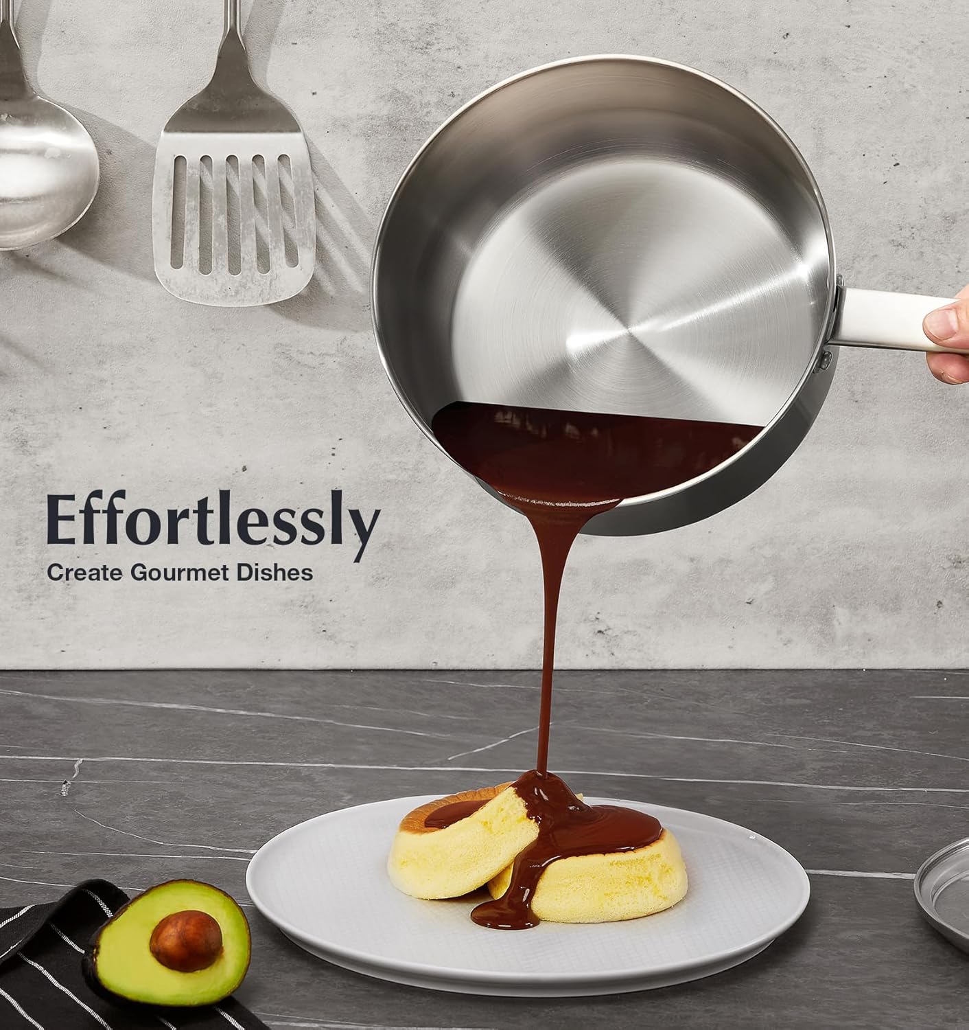 KOCH SYSTEME CS Stainless Steel Saucepan, 2 Quart Stainless Steel Sauce Pan with Lid, 2 Quart Saucepan with Lid, Premium Steel Pot, Induction Sauce Pan,Small Sauce Pot, Oven Safe