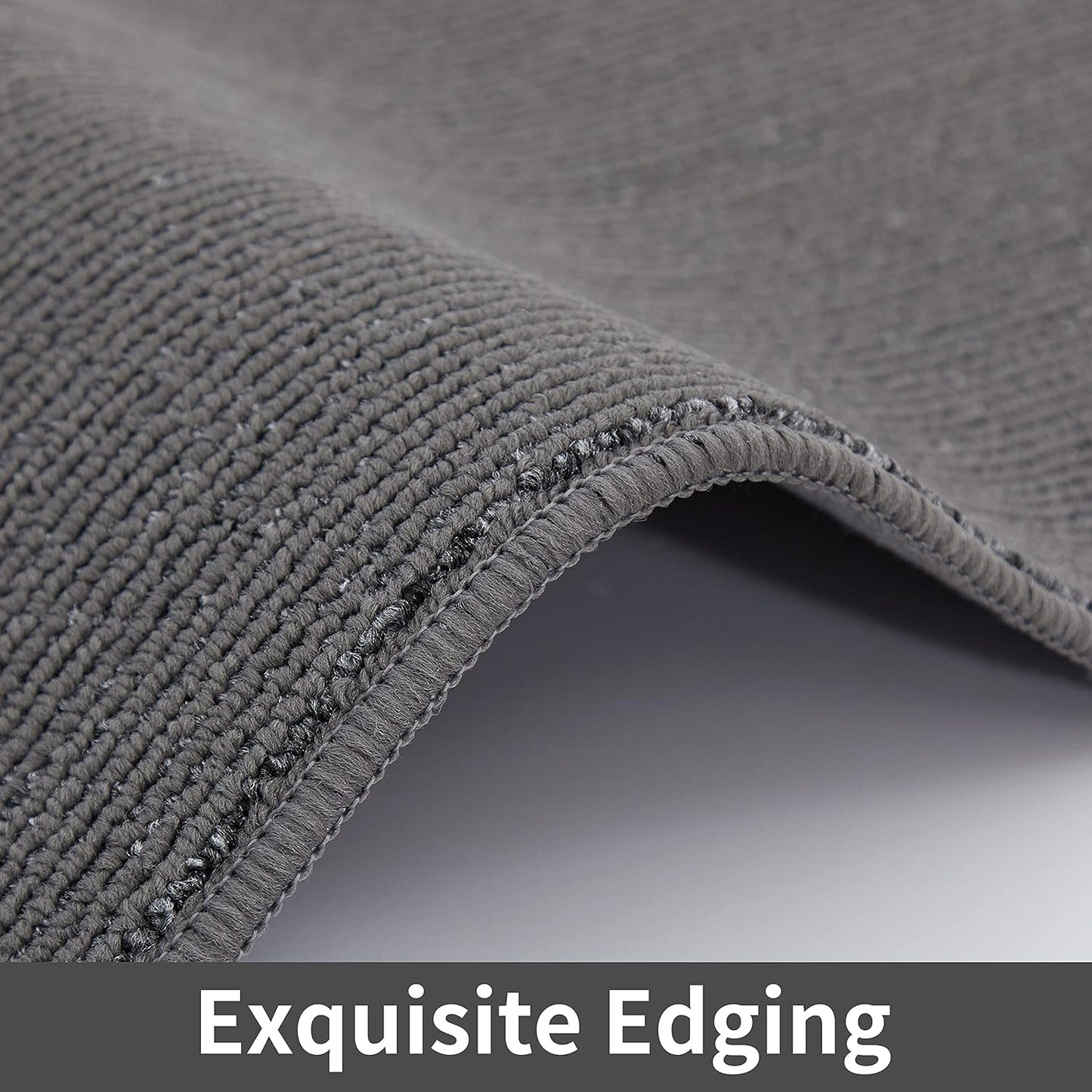 COSY HOMEER 24X60 Inch Kitchen Rug Mats Made of 100% Polypropylene Strip TPR Backing Soft Kitchen Mat Specialized in Anti Slippery and Machine Washable,for Kitchen, Floor Home,Office,Sink,Laundry,Grey