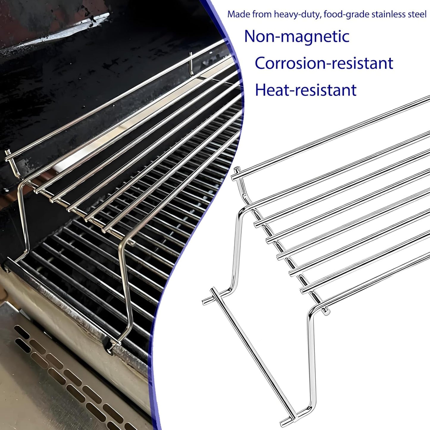 Warming Rack for Weber Genesis 300 Series(2007-2016), Genesis E310, E320, E330, S310, S320, S330, Stainless Steel Grill Parts Replacement for Weber 65054, 81323, 62749