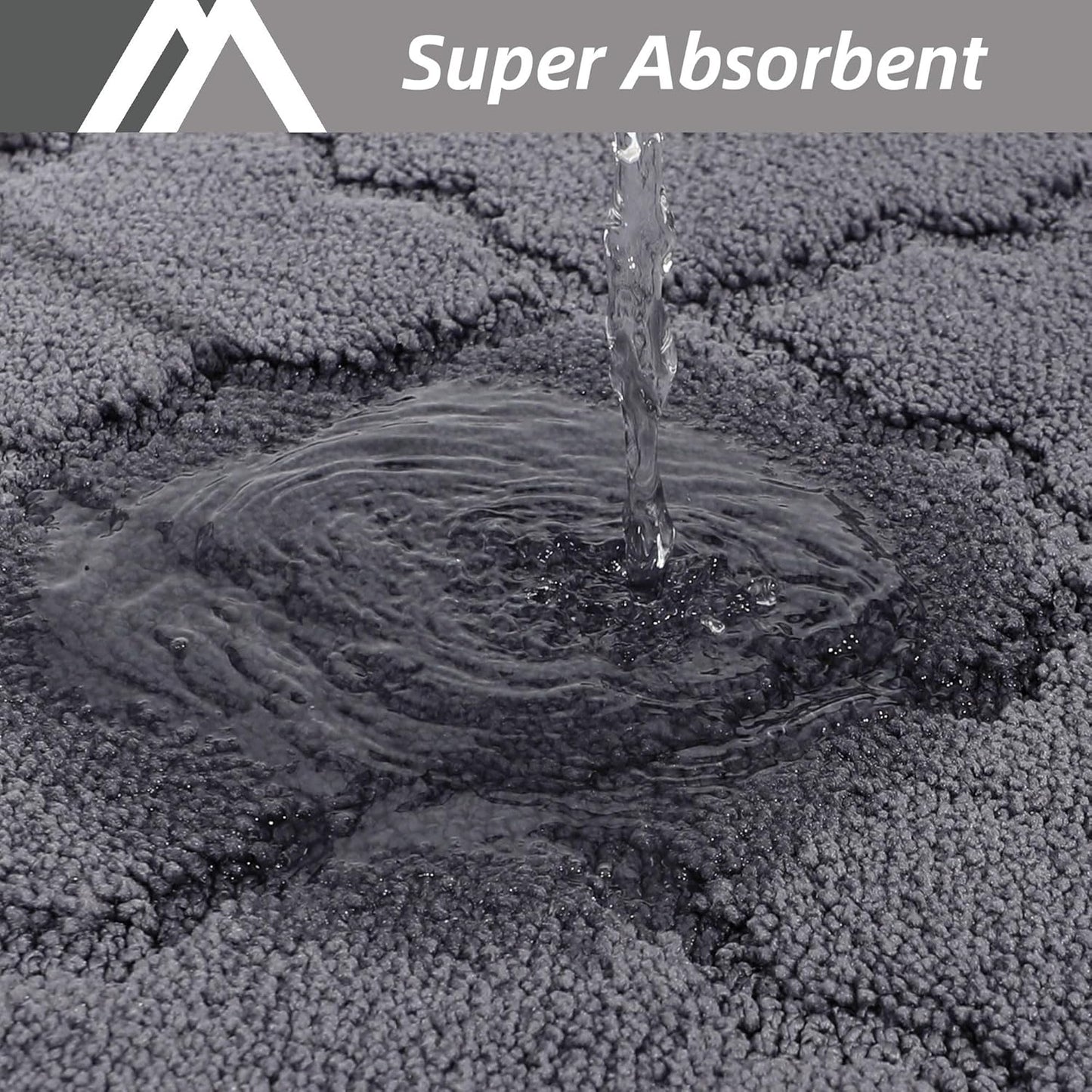 COSY HOMEER-Kitchen-Rugs-Non-Slip-Washable 24"x60" Absorbent Kitchen Runner Rug Polyester Kitchen Mats for Floor Soft Standing Floor Mats for Sink Mat,Hallway,Laundry,Dark Grey