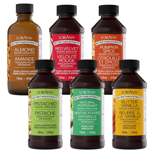 LorAnn Oils Holiday Variety Bakery Emulsion: Assortment of Flavors, Perfect for Enhancing Cakes, Cookies & Desserts, Gluten-Free, Keto-Friendly, Essential for Every Kitchen