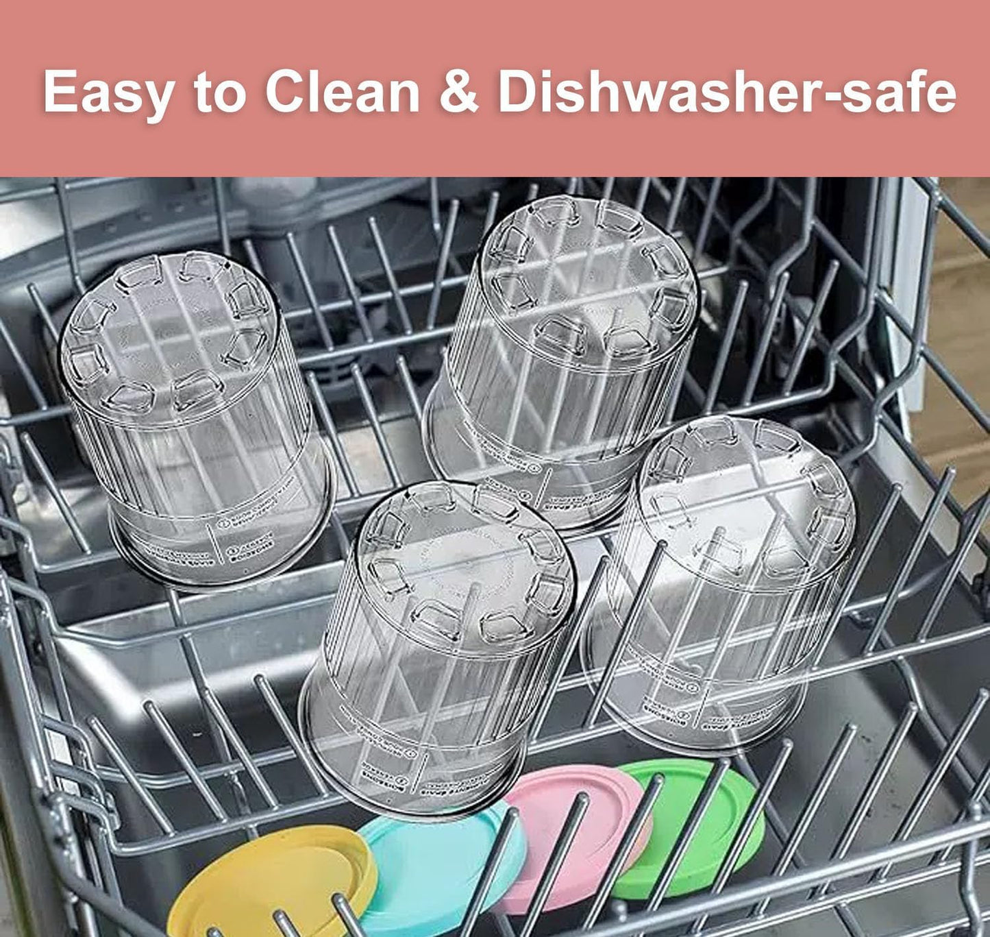 4 Pack Creami Deluxe Pints and Lids,Extra Delux Pint Containers Compatible with Ninja Creamy NC500, NC501, CN501CO Series Ice Cream Machines, 24 OZ Creami Deluxe